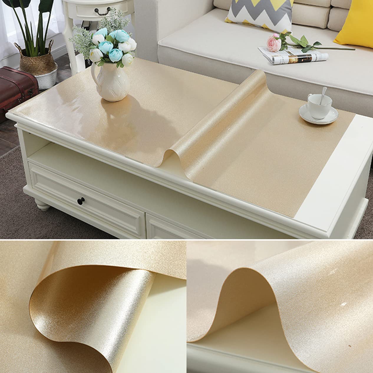 FANIVIN Tovaglia in PVC per la casa, da cucina, da tavolo, impermeabile Giada bianca Dimensioni 40x120cm