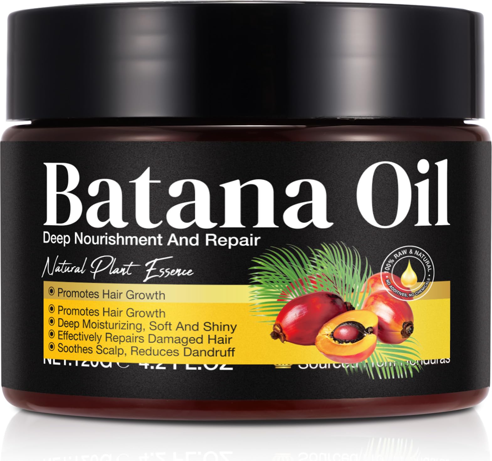 Batana Oil for Hair Growth - 100% Pure Batana Oil - Dr. Sebi B-atana O-il from Honduras - Raw B-atana O-il for Hair Growth - Moisturizes H-air & Scalp -Promotes H-air thickness for Men & Women