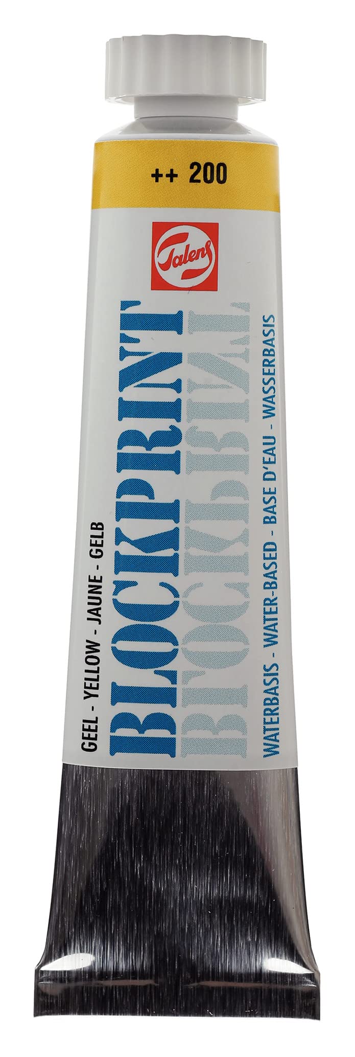 Talens Yellow Blockprint Quick-Drying Opaque Paint - 20 Ml Tube - Ideal For Stencilling & Stamping