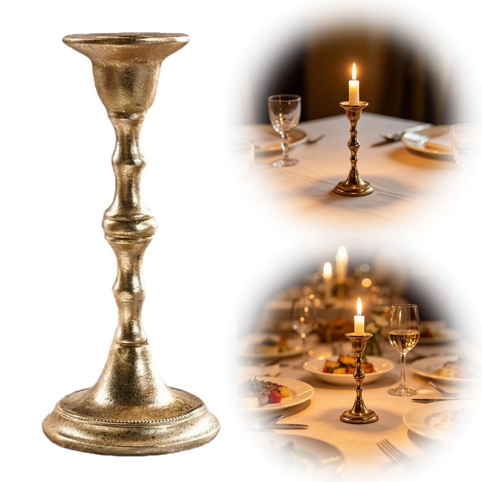 matumou Vintage Candlestick Holder, Rustic Tall Farmhouse Taper Stand for Dining Table Centerpiece, Fireplace Mantel Decor