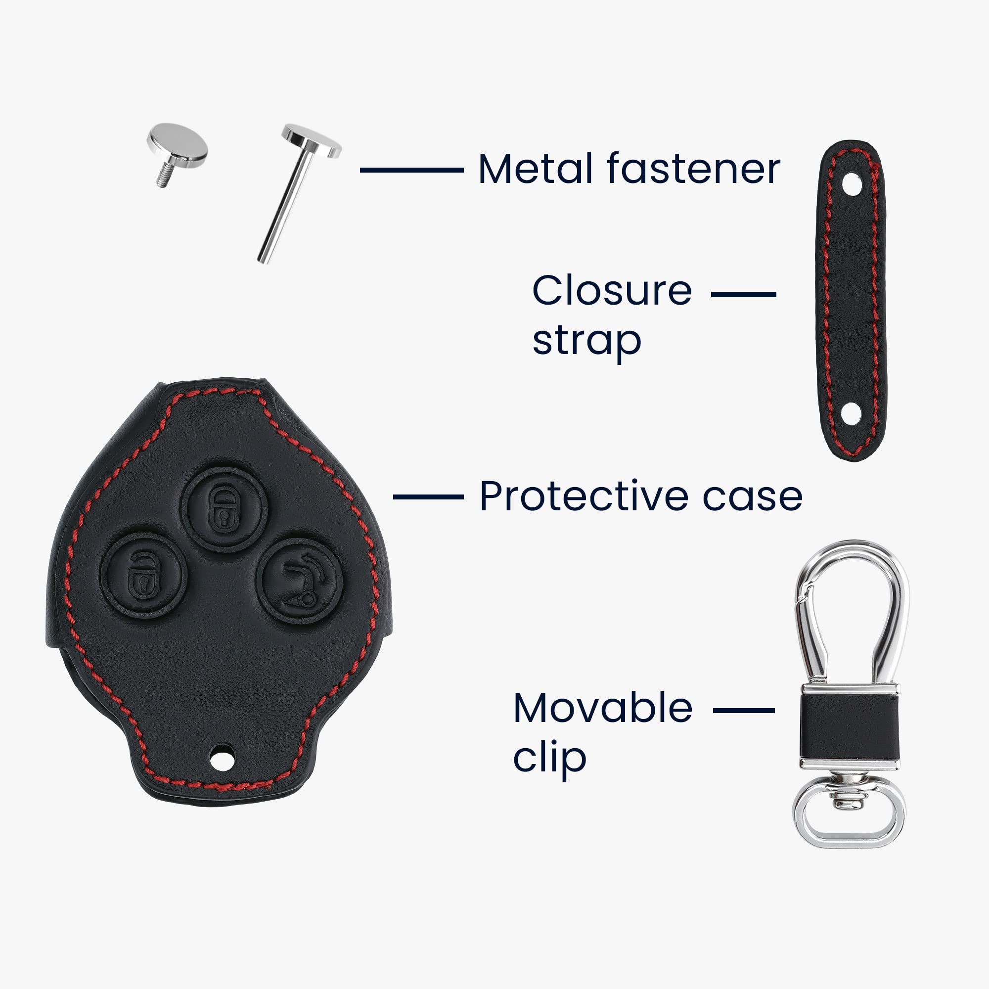 Kwmobile Custodia In Silicone Per Chiavi Smart Fortwo/Cabrio – Cover Antigraffio Con Scritta "Don't Touch My Key" - 2
