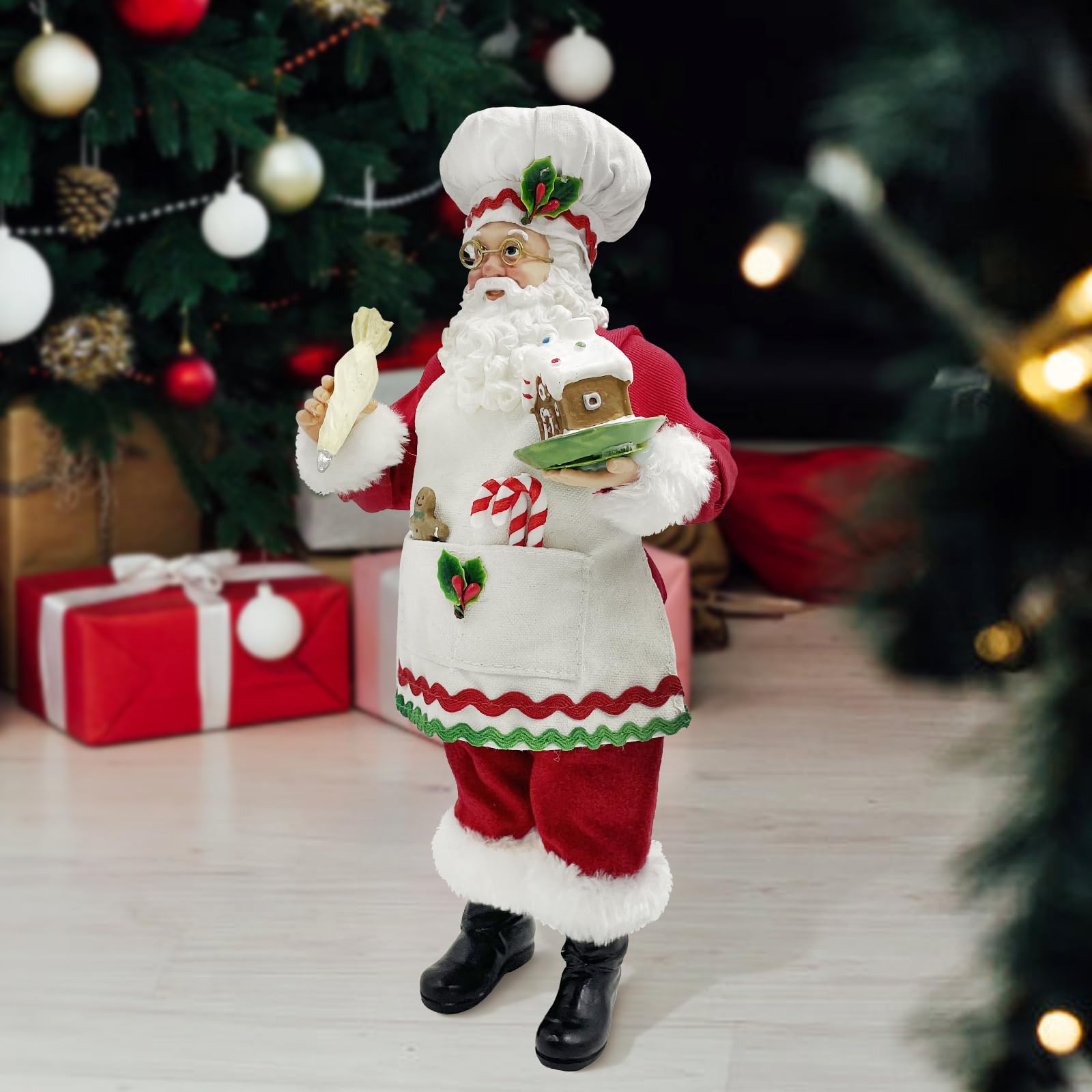 Statua di Babbo Natale con villaggio 30x20x15 | vendita online su