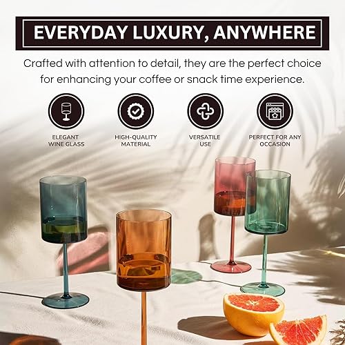 Miniatura 4 de Copas de vino de cristal acrílico de Tritan cuadrado irrompible, estilo europeo, juego de 4, vasos 100% estadounidenses, 18 onzas, aptos para