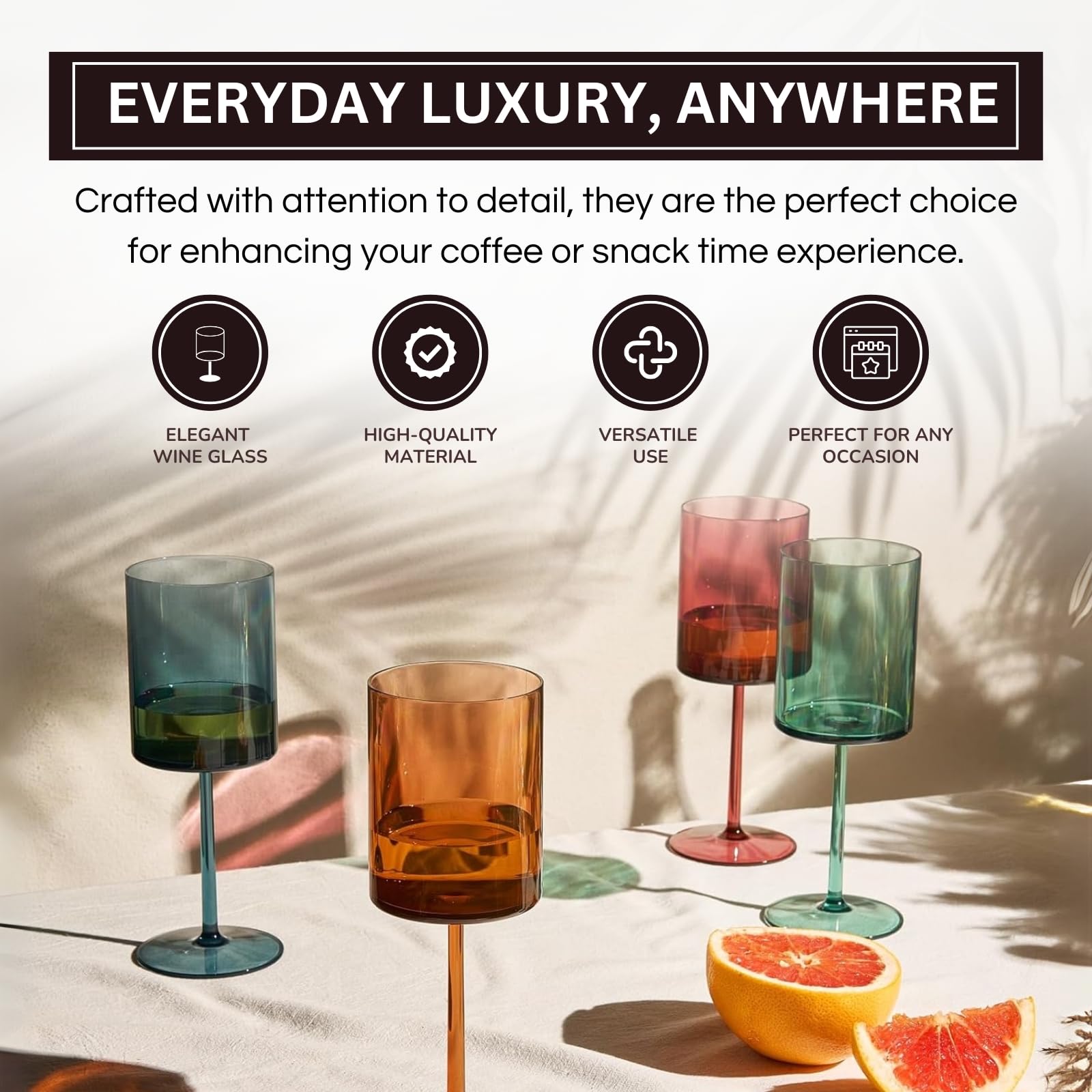 Unbreakable Acrylic Wine Glasses Set Of 4 - Shatterproof, 18oz, Dishwasher Safe, Floats - View #5