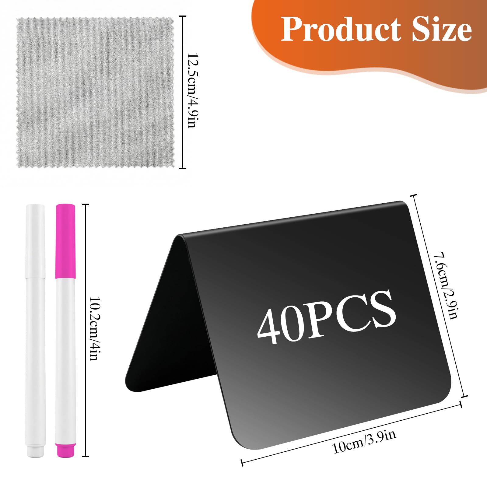 Woobroo 40 Pcs Mini Chalkboard Signs - V-Shaped Table Reservation Signs for Party, Caf, Restaurant (Black) - Image 2