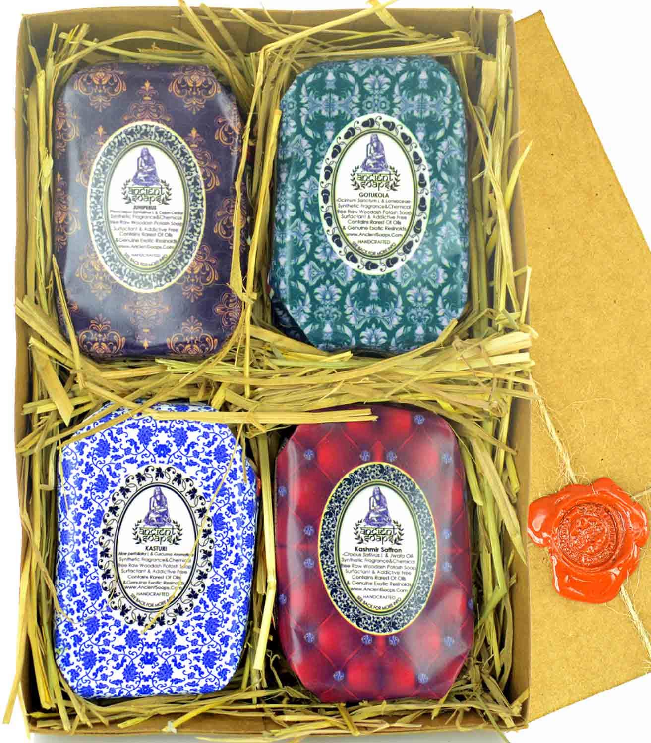 Ancient Ayurveda Authentic Handmade Woodash Soaps (Pack Of 4)