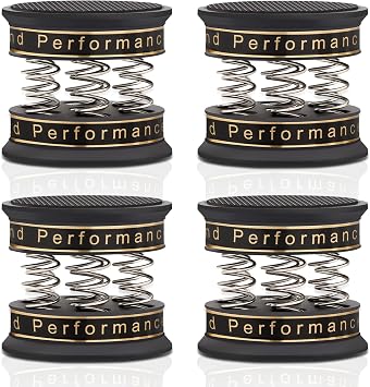Monosaudio Spring Speaker Isolation Feet Adjustable 49*42MM Aluminum Audiophile Audio Isolation Feet Speaker Spike Pads For Audio,Speakers,Subwoofers,Amplifier,Turntable,CD/DVD Players 4 Pcs Black