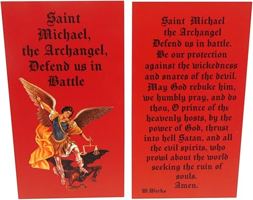 Miniatura 2 de Westmon Works Paquete de tarjetas sagradas de San Miguel a granel con oración para protección, para estudiantes escolares o iglesias, paquete de 10
