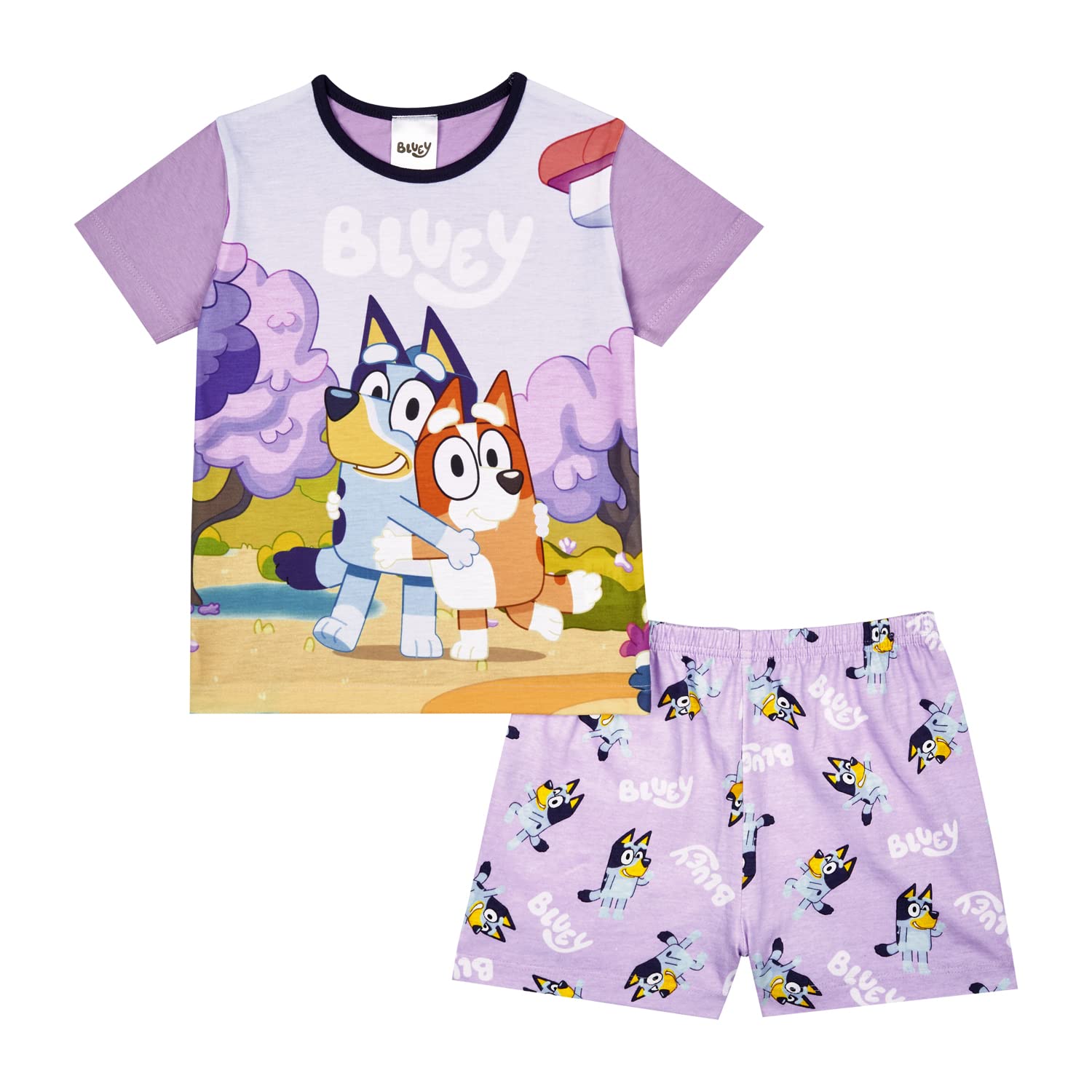Bluey Lilac Girls Pyjamas Short Pjs, Ages 18 Months To 7 Years Old, Official Merchandise (As8, Age, 18_Months, 24_Months, 18-24 Months) 18-24 Months