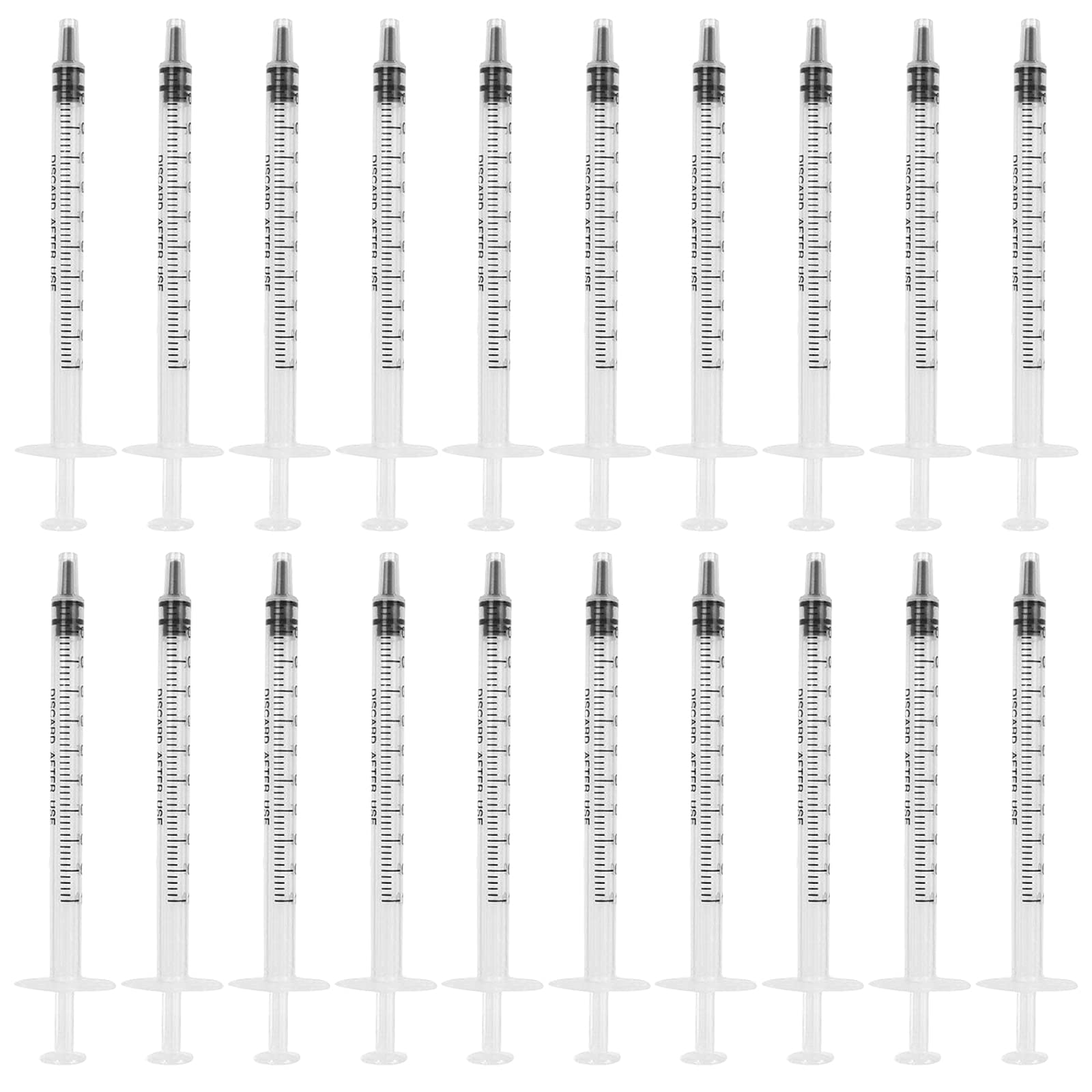 Buy 20Pcs 1Ml Plastic Syringes Measuring Syringe No Needle Syringe
