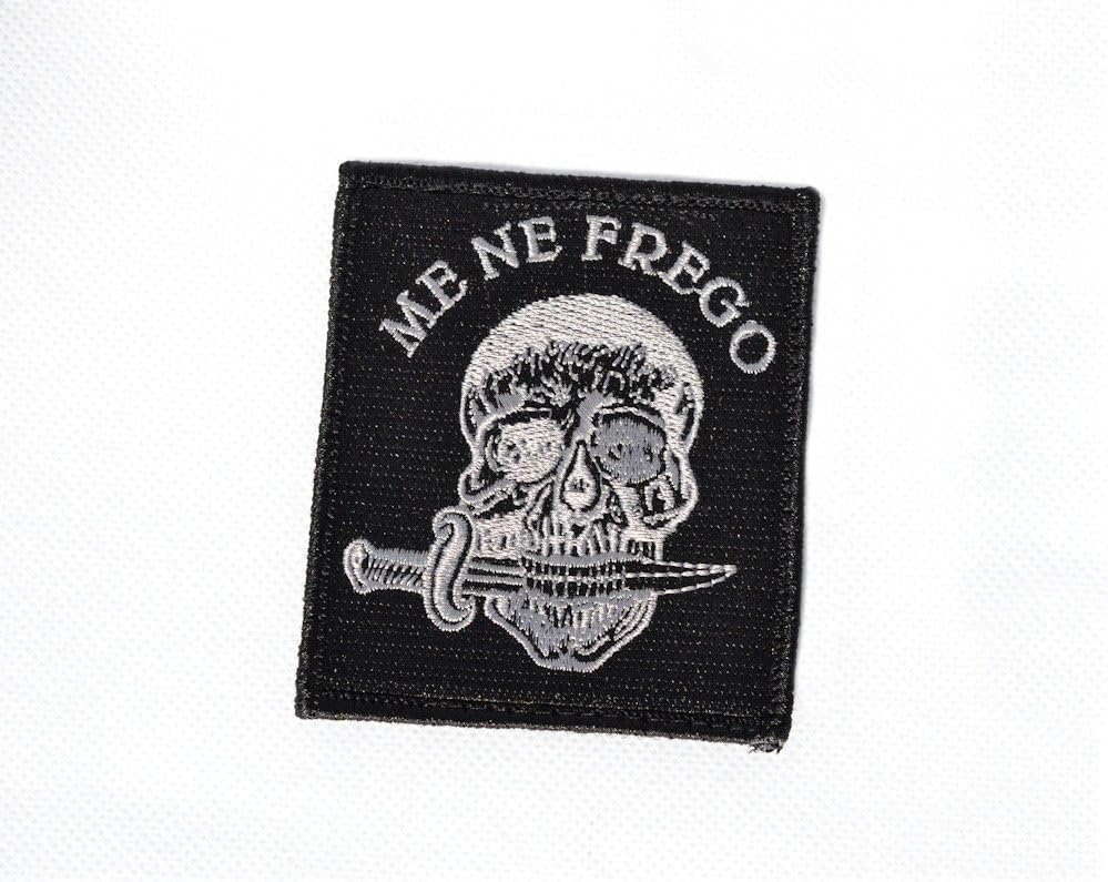 Me Ne Frego WW2 Patch (Italian MeNeFrego World War Two Army Unit) Perfect for Any Type of Clothing. (Hook and Loop Backing)