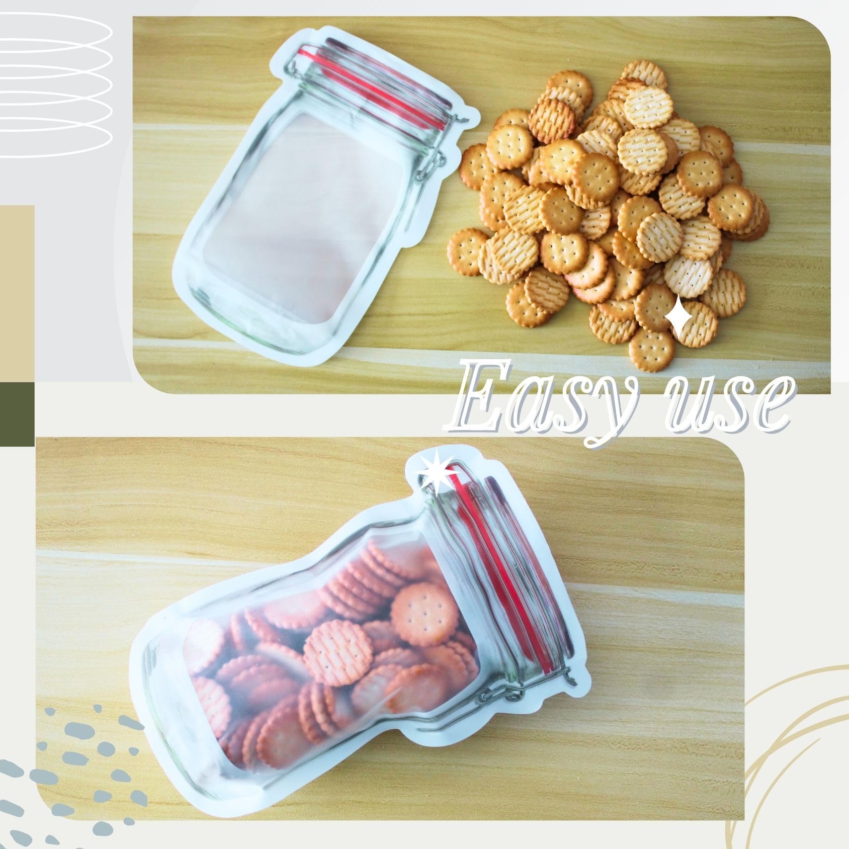 Mason Jar Bags For Spices Mason Jar Bottles, 30 PCS Reusable Mason