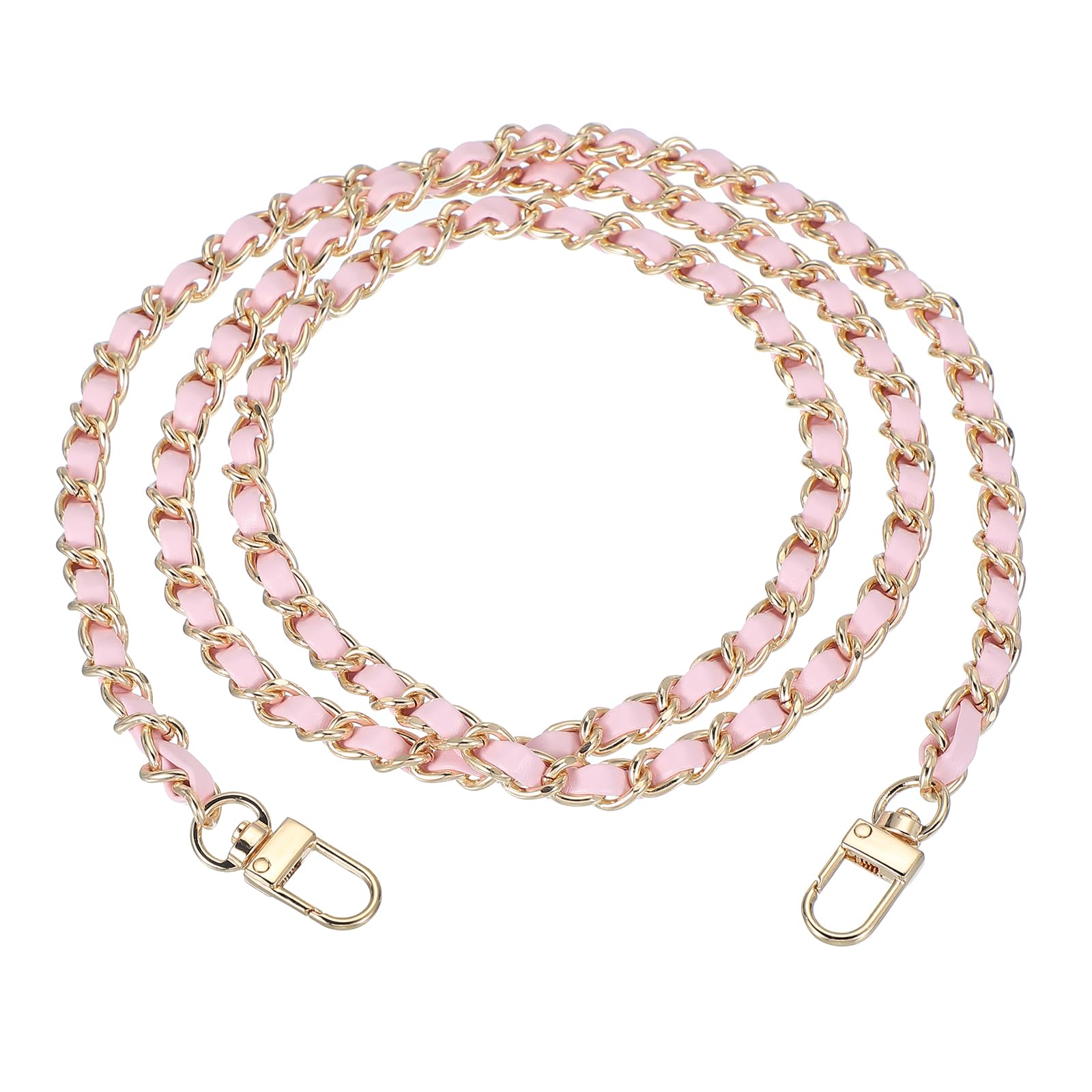 MECCANIXITY Purse Chain Strap, 47 Inch PU Leather Purse Handle Strap Replacement DIY Chain Strap with Zinc Alloy Buckle for Crossbody Bag Shoulder Bag, Pink-image-41