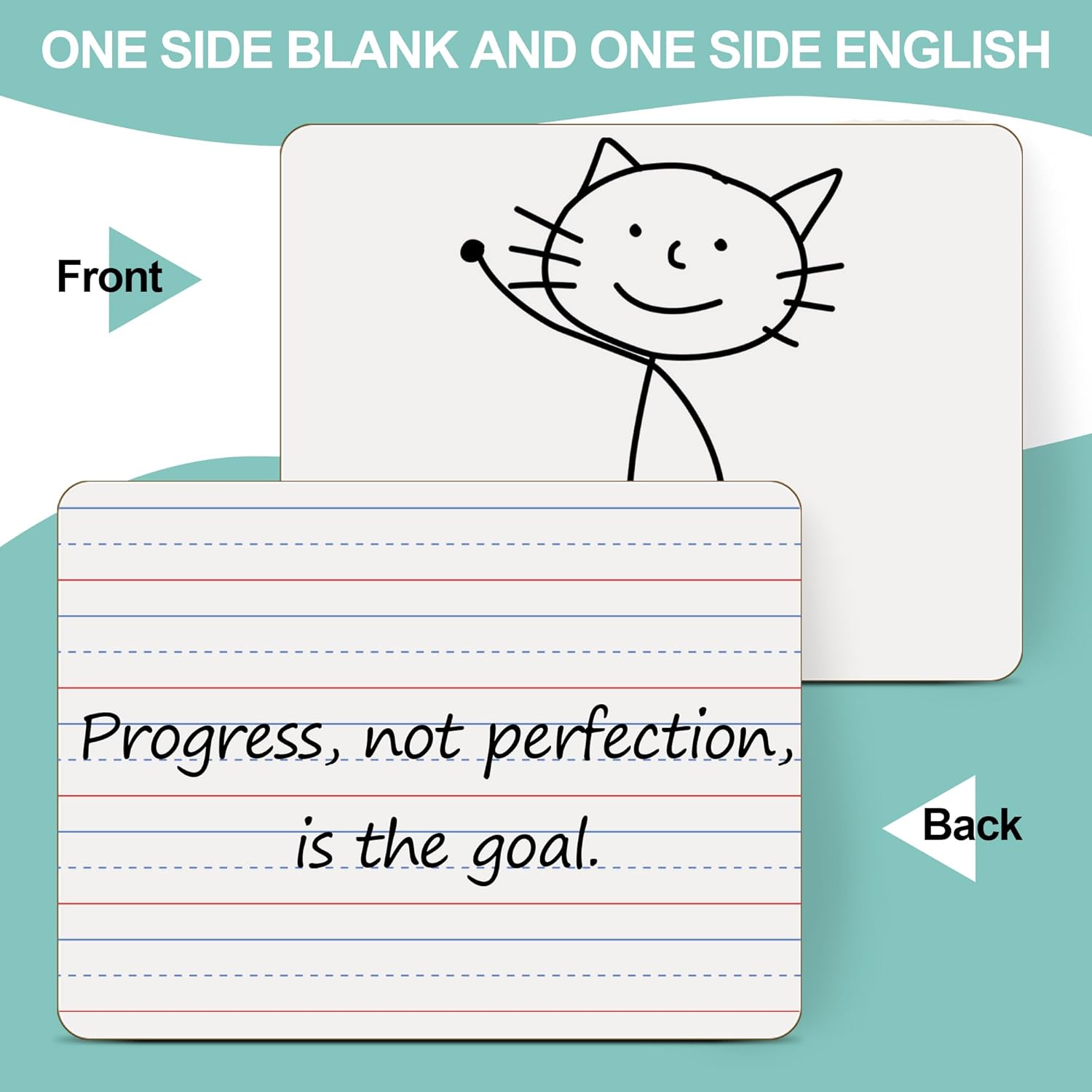 32 Pack Small White Boards, 9"x12" Mini Portable Handheld Learning Whiteboards, Double Sided Personal Dry Erase Boards with Lines for Kids, Students, Teachers Classroom School Pack