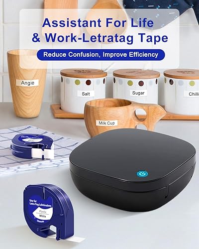 Miniatura 7 de 5 cintas de plástico 91331 de repuesto para Dymo Letratag de repuesto de 0.472 in x 13.1 ft (1/2 x 13) para DYMO LetraTag 200B LT-100H LT-100T Plus