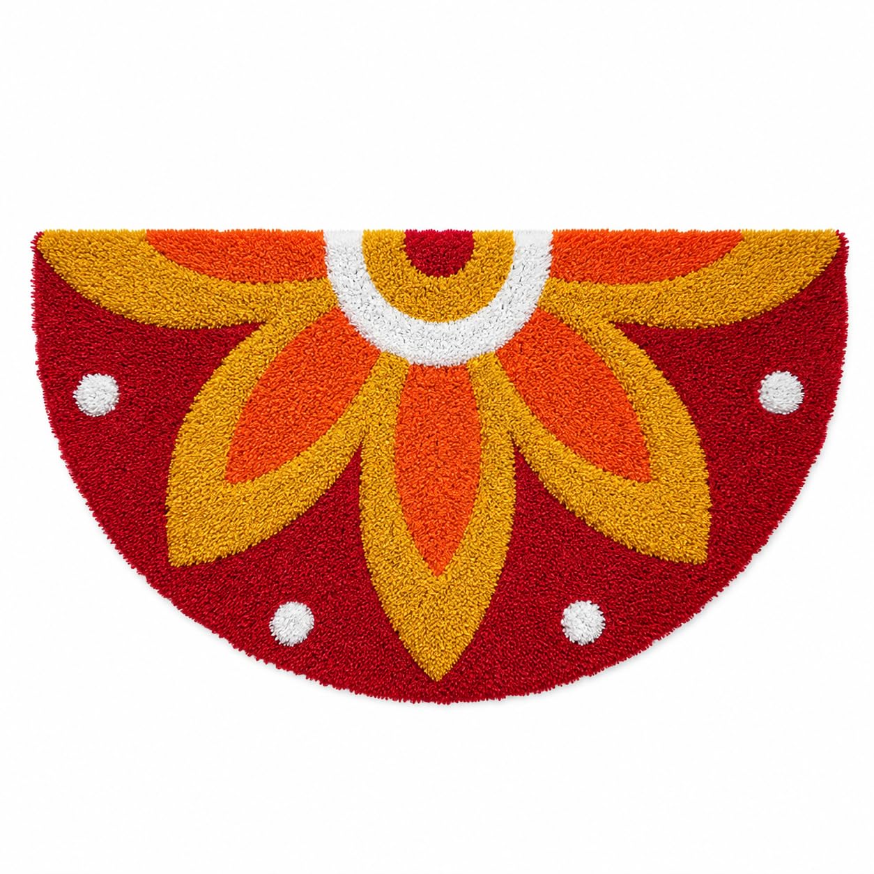 Handmade D Shape Rangoli Doormat for Home Entrance | Decorative Doormat for Main Door, Living Room & Mandir | Festive Home Decor Doormat for Diwali & Housewarming | 2 ft 3 Inches x 1ft 6 Inches-image-7