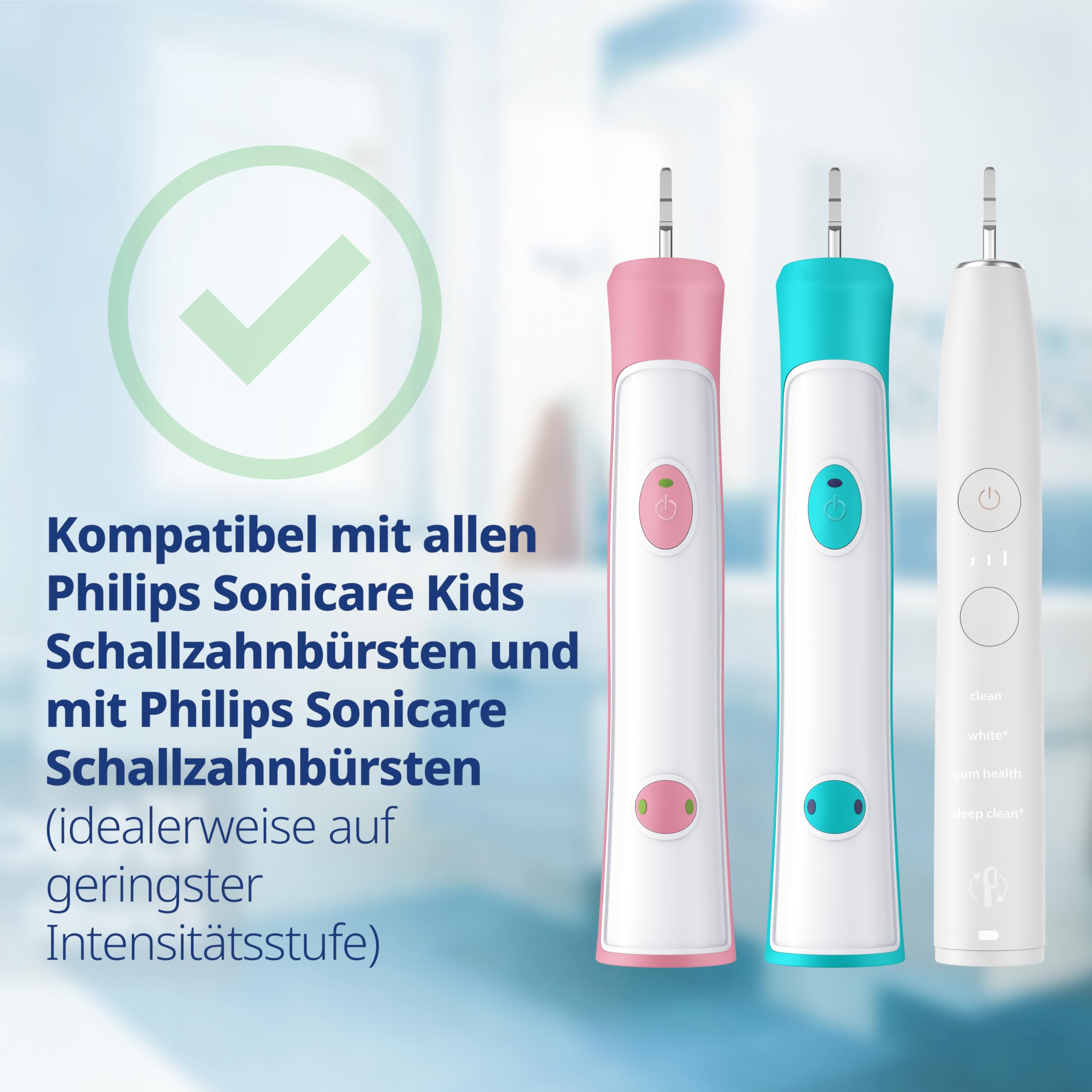 demirdental Kinder Ersatzbürsten passend für Philips Sonicare Kids – Mini Aufsteckbürsten für 3-6 Jahre, extra weiche Bürstenköpfe für Milchzähne, entspricht HX6034, Türkis, 8er Set