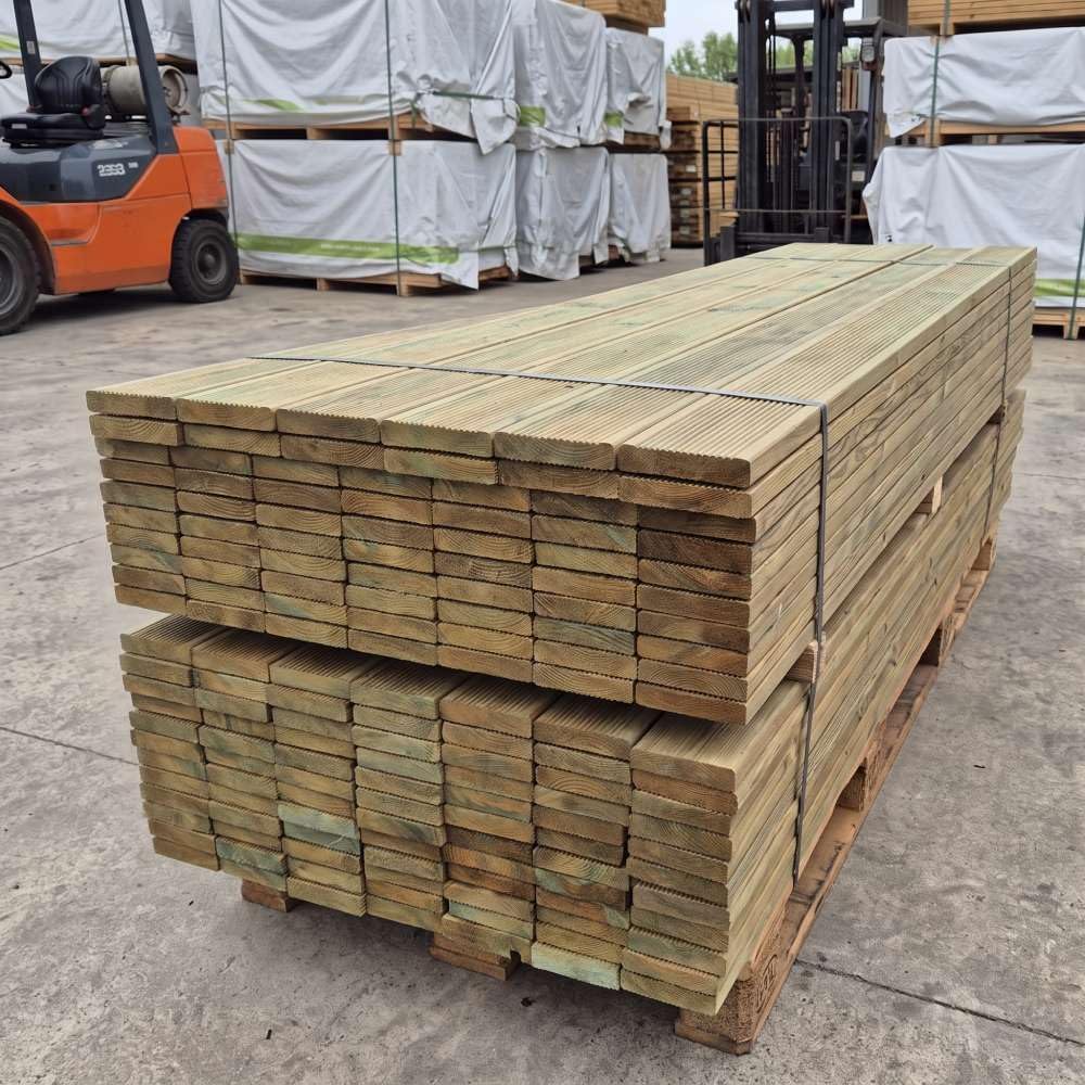 Sunwood Plataforma suelo madera exterior impregnado 200 cm – 20,30 m²