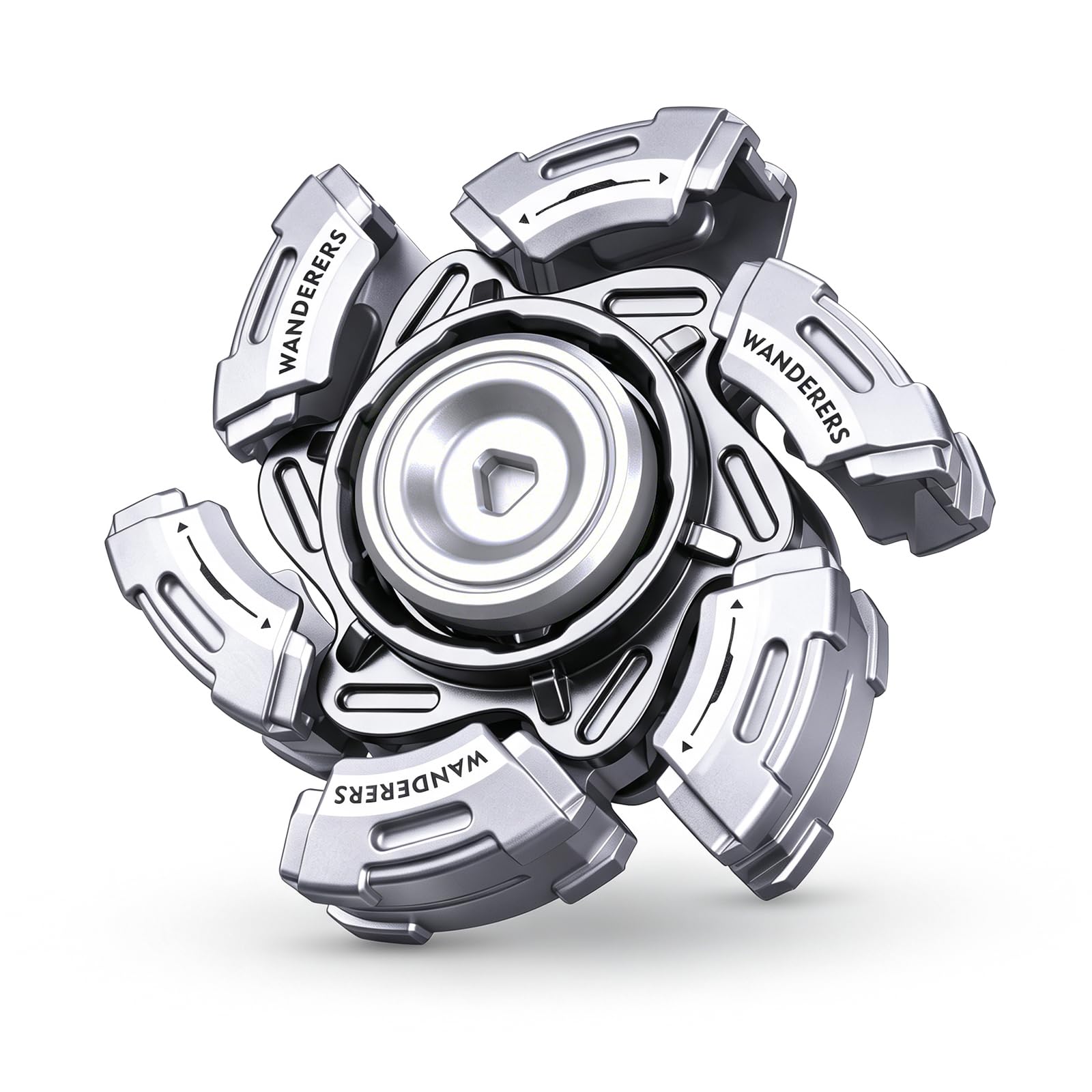 Metalowy Fidget Spinner dla Dorosłych – Ekskluzywny Gadżet Antystresowy EDC | Mechanizm składania przez obrót, otwarta konstrukcja zbrojenia. Fidget Toy na ADHD, popularny w mediach.
