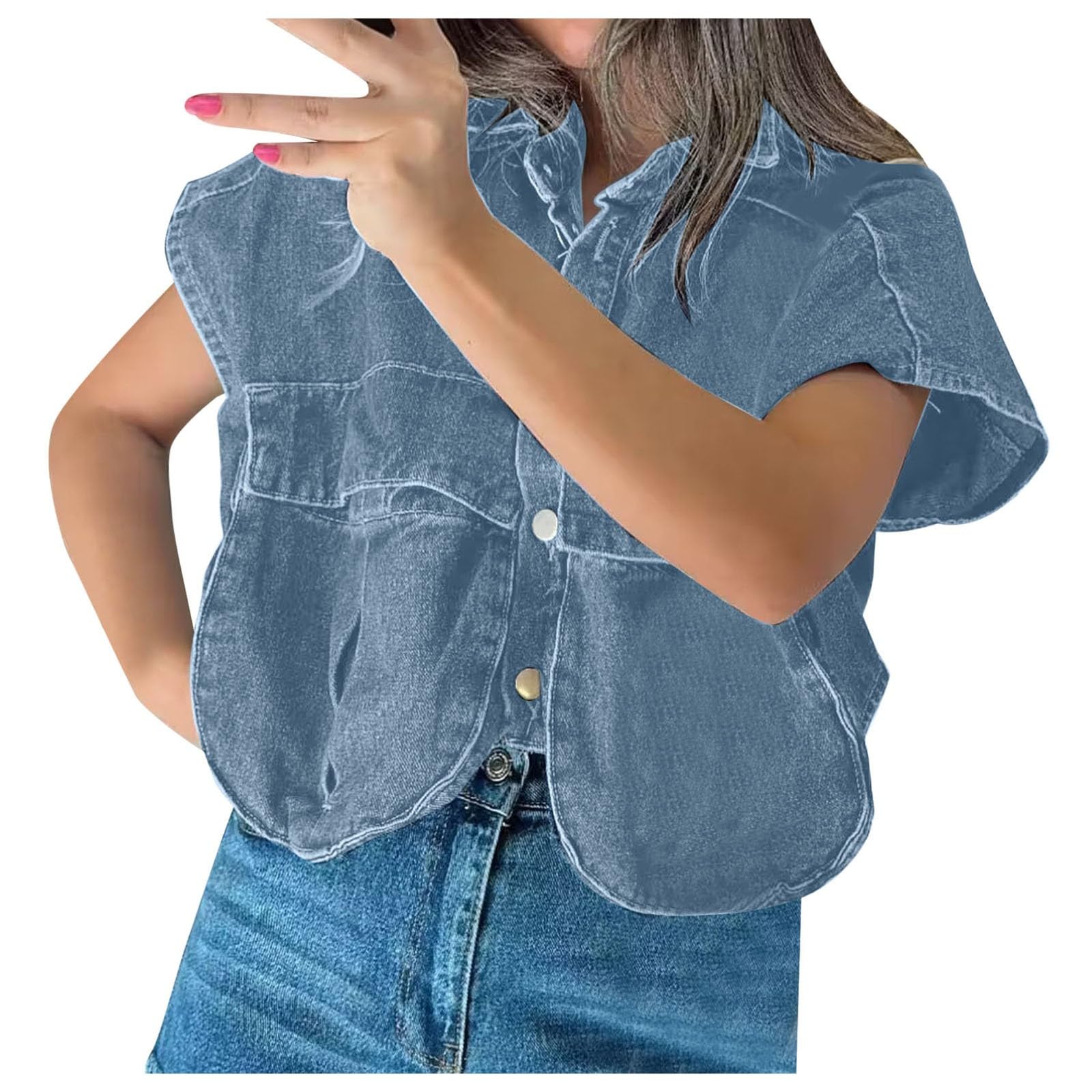 2026 Blusa Elegante para Mujer Verano Camiseta Ajustada sin Mangas con Cuello Cuadrado y Doble Capa para Mujer