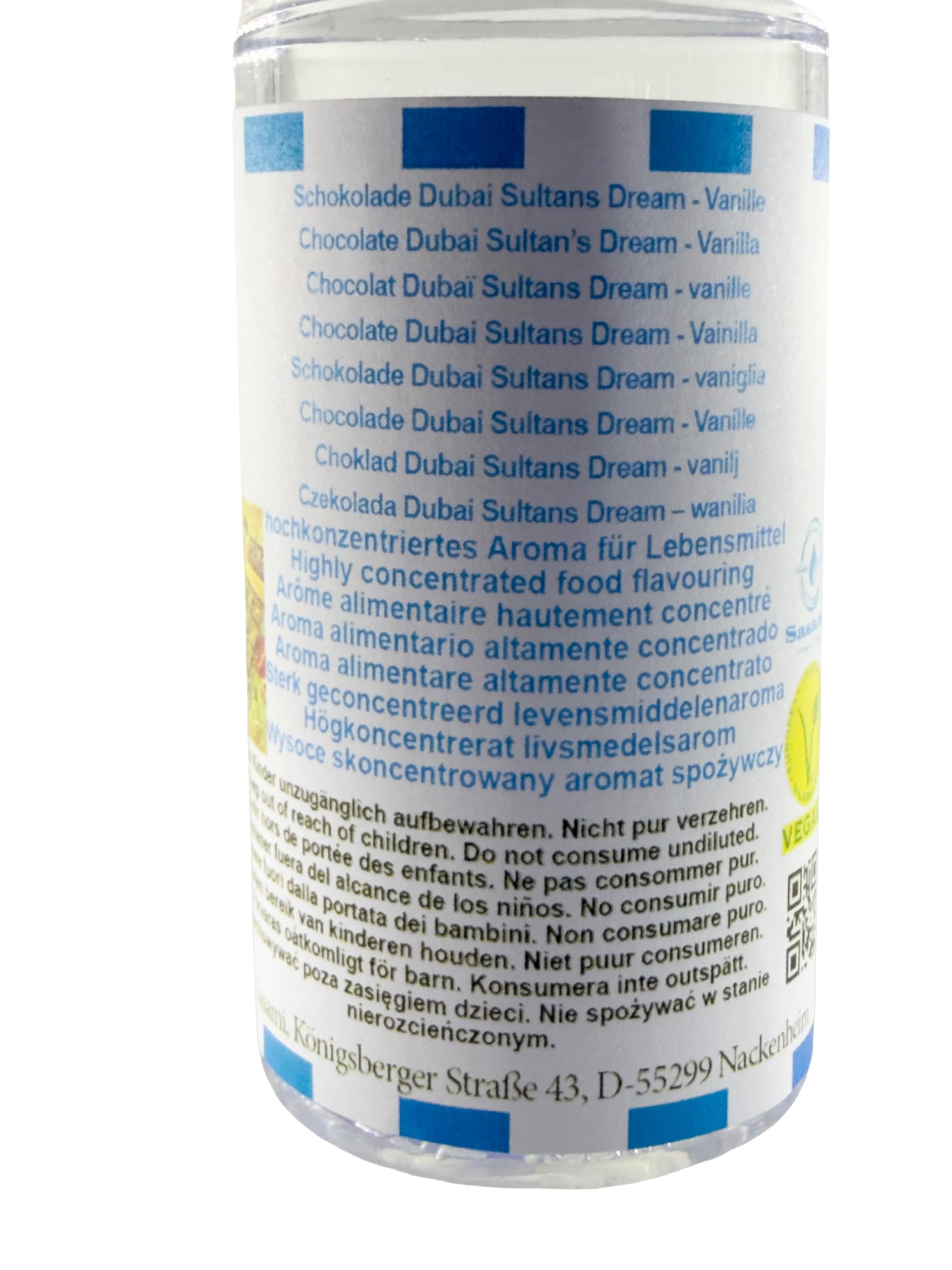 Czekolada Dubai Sultans Dream – wanilia aromat koncentrat – Wegański – Sasami – 100ml