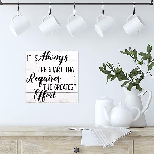 Miniatura 6 de Evans1nism It is Always The Start That Requires The Greatest Effort Wooden Signs Inspirational Family Prayer Wooden Plaques Farmhouse Style Wall
