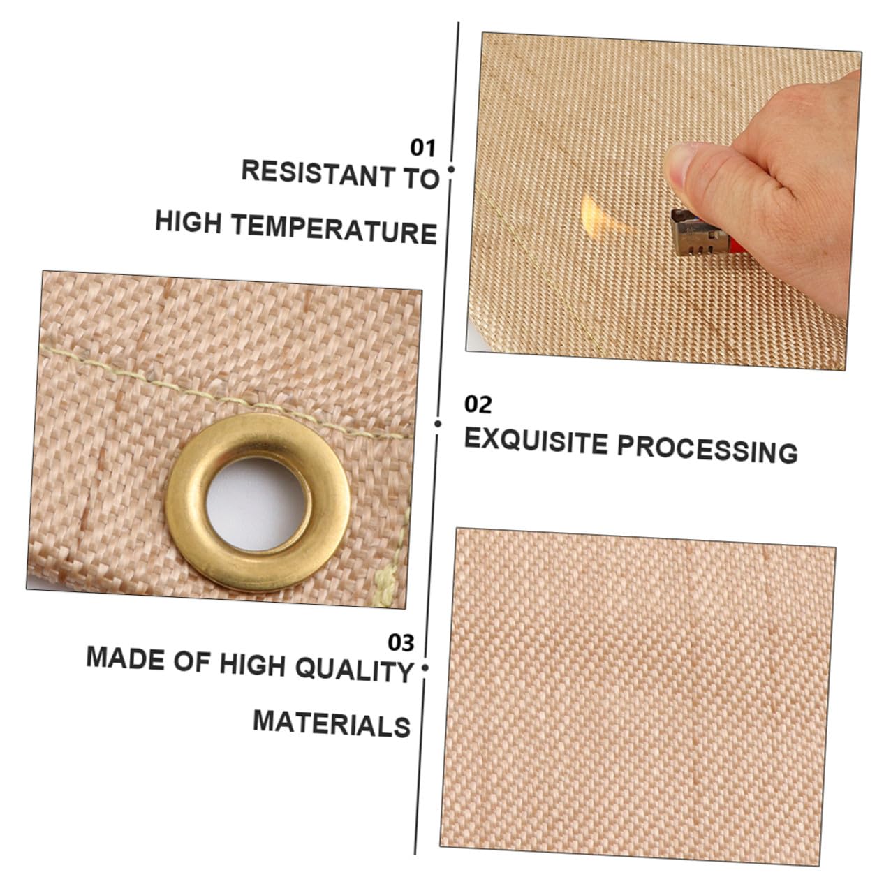 Tappeto 2 Pezzi in Fibra di Vetro 45x45 Cm Ignifugo per Grill