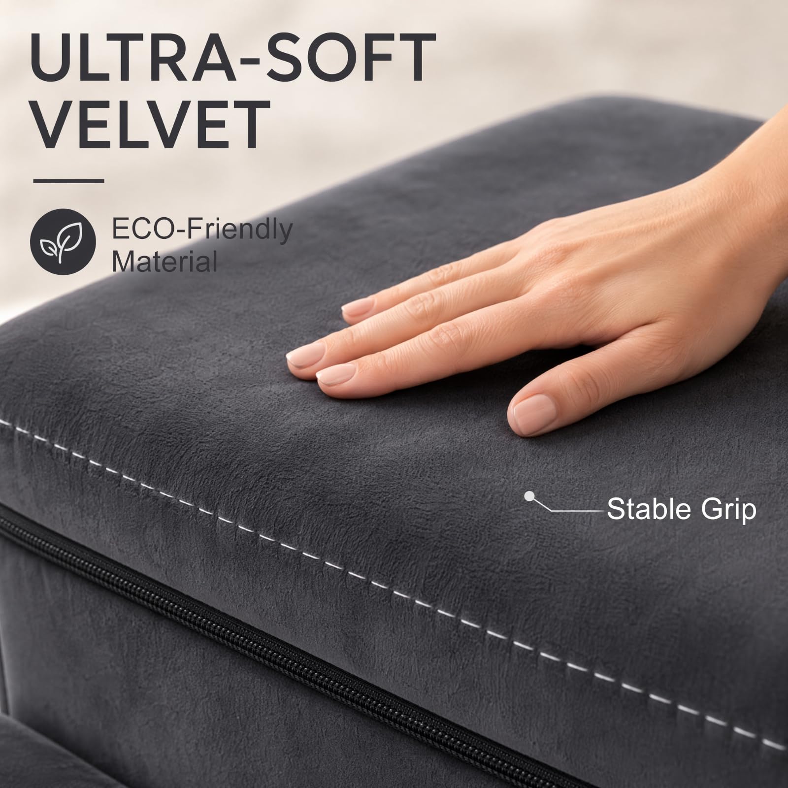 Hundetreppe mit Stauraum, faltbar, 3 Stufen, rutschfeste breite Hunderampe, Haustiertreppe für Bett und Sofa, Haustierleiter für kleine & große Hunde & Katzen (75 × 40 × 30 cm)