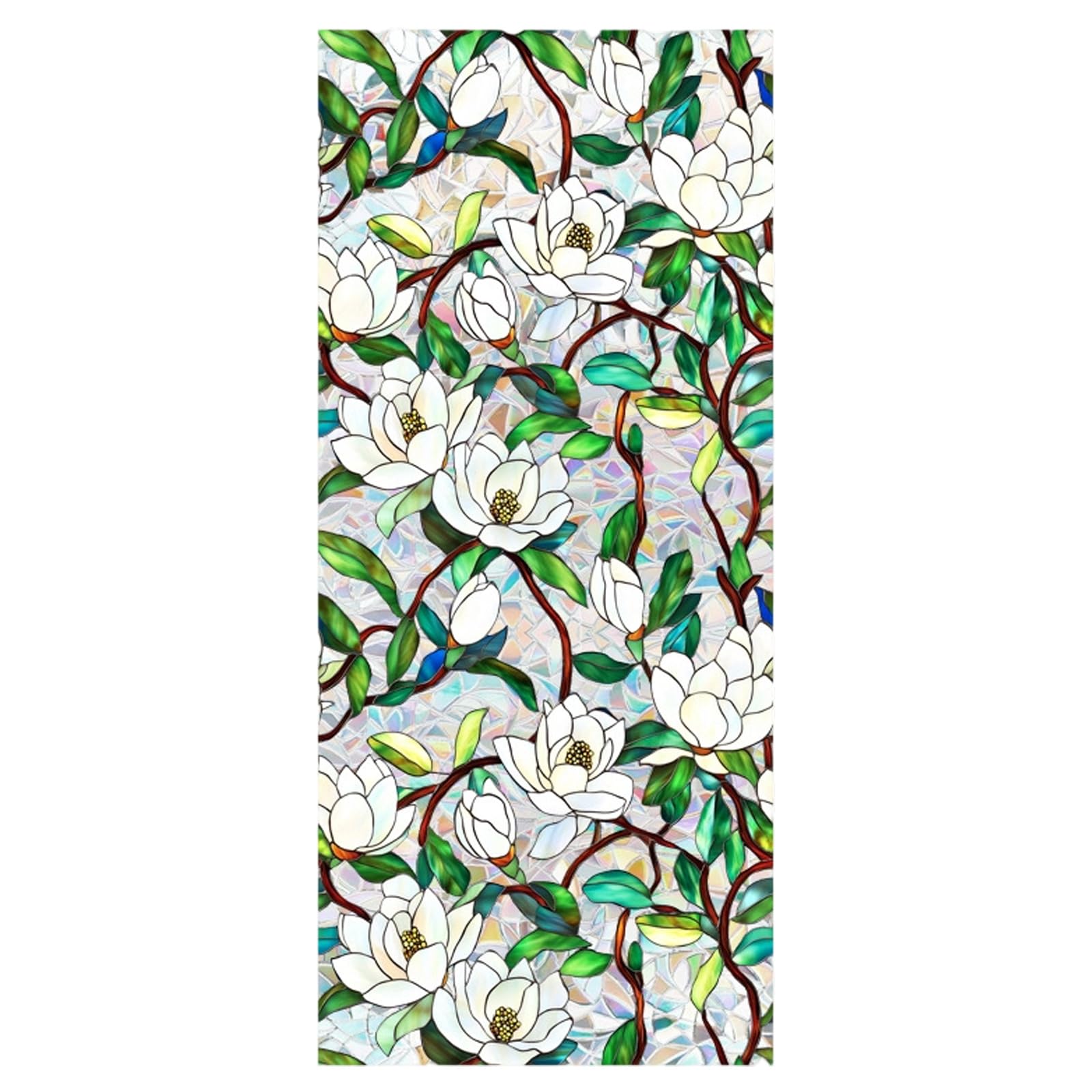 Hsyzygian Removable Floral Embossing Statics Window Film Statics Cling Decorative Glass Sticker for Window Door Denial Epoxy Transfers