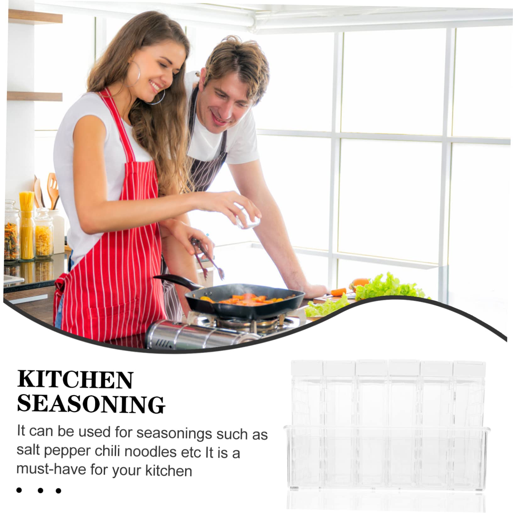 NAMOARLY 6 Pack Condiment Storage Jars Mini Bottles Reusable and Easy to Clean Kitchen Supplies for Spices