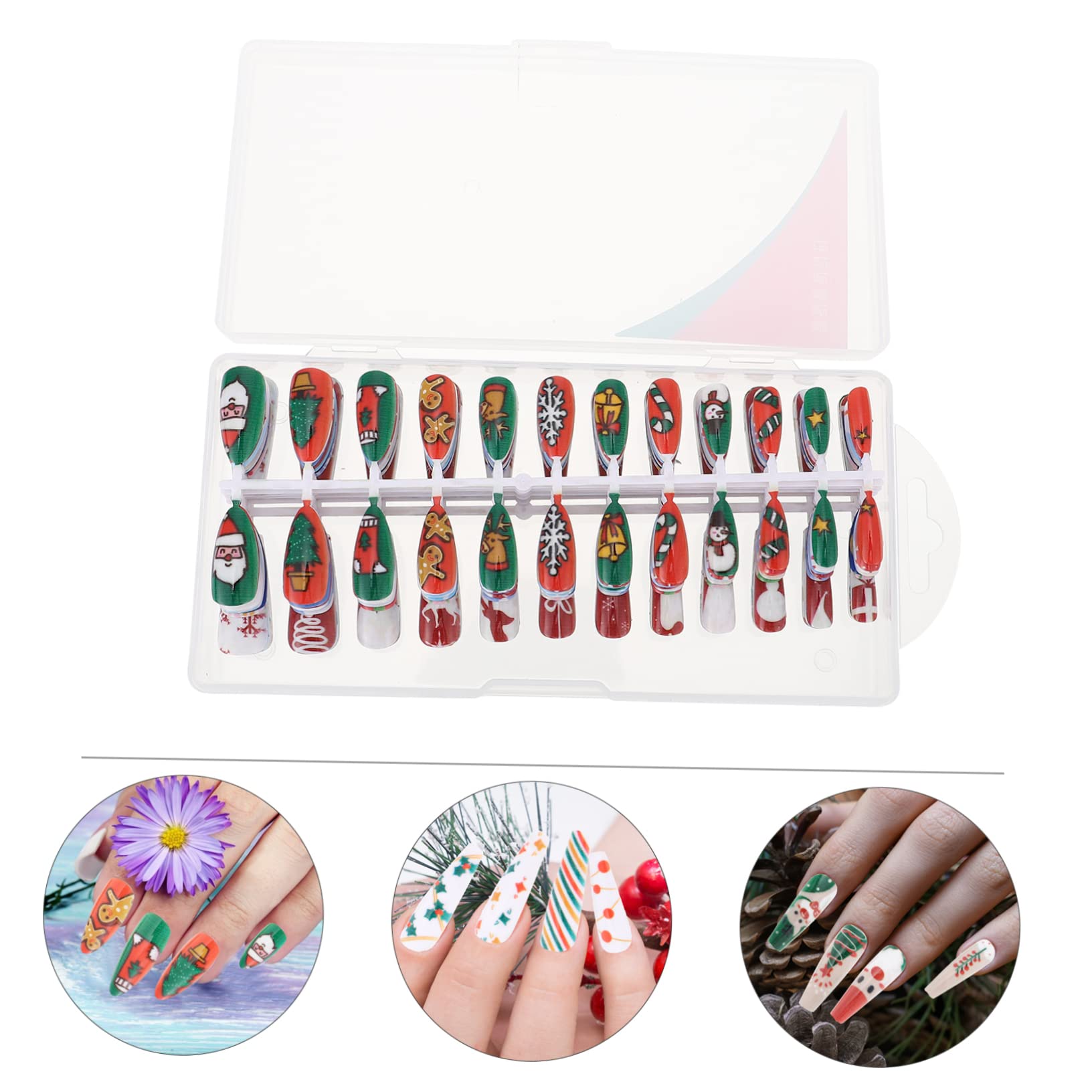 ABOOFAN 864 Pezzi Adesivi Per Unghie Natalizi Forma Per Unghie in Plastica Punta Delle Fai Da Te Punta Di Estensione Dell'unghia Bara Unghia Manicure Abbigliamento Donna Addominali