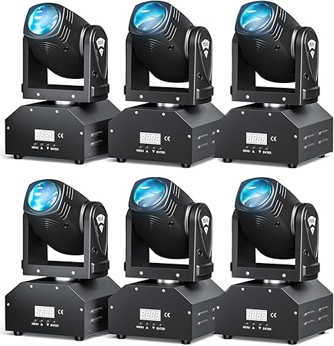 Vista 11 de U`King luz de LED con cabezal móvil, haz de luz RGBW con DMX para iluminación de escenario, fiesta, discoteca, espectáculo de DJ., Negro