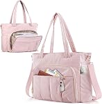 Marscamd Teacher Tote Bag for Women with Accordion File Organizer, School Bag for Work Fits 15.6" Laptop with Crossbody Strap