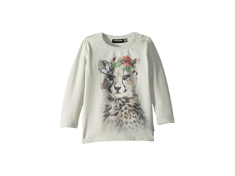 

Rock Your Baby Floral Cheetah T-Shirt (Infant) (Grey) Girl's T Shirt, Gray