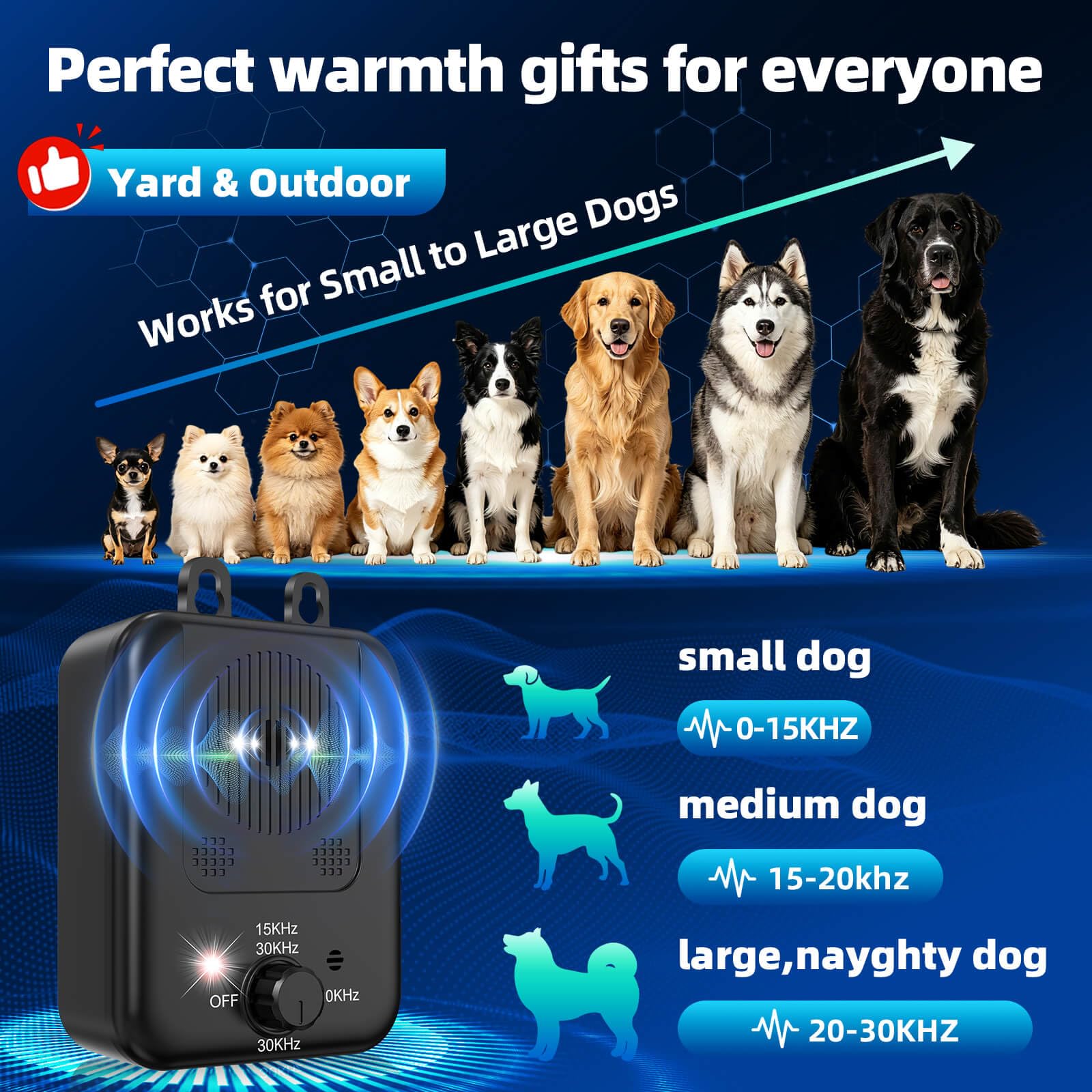 Anti-Bell-Gerät, Wiederaufladbare Hunde-Bell-Kontrollgeräte Sonic Bell-Abschreckungsgeräte Ultraschall-Anti-Bell-Gerät für Hunde mit 3 Modi, Hundebellen Schalldämpfer Indoor Outdoor