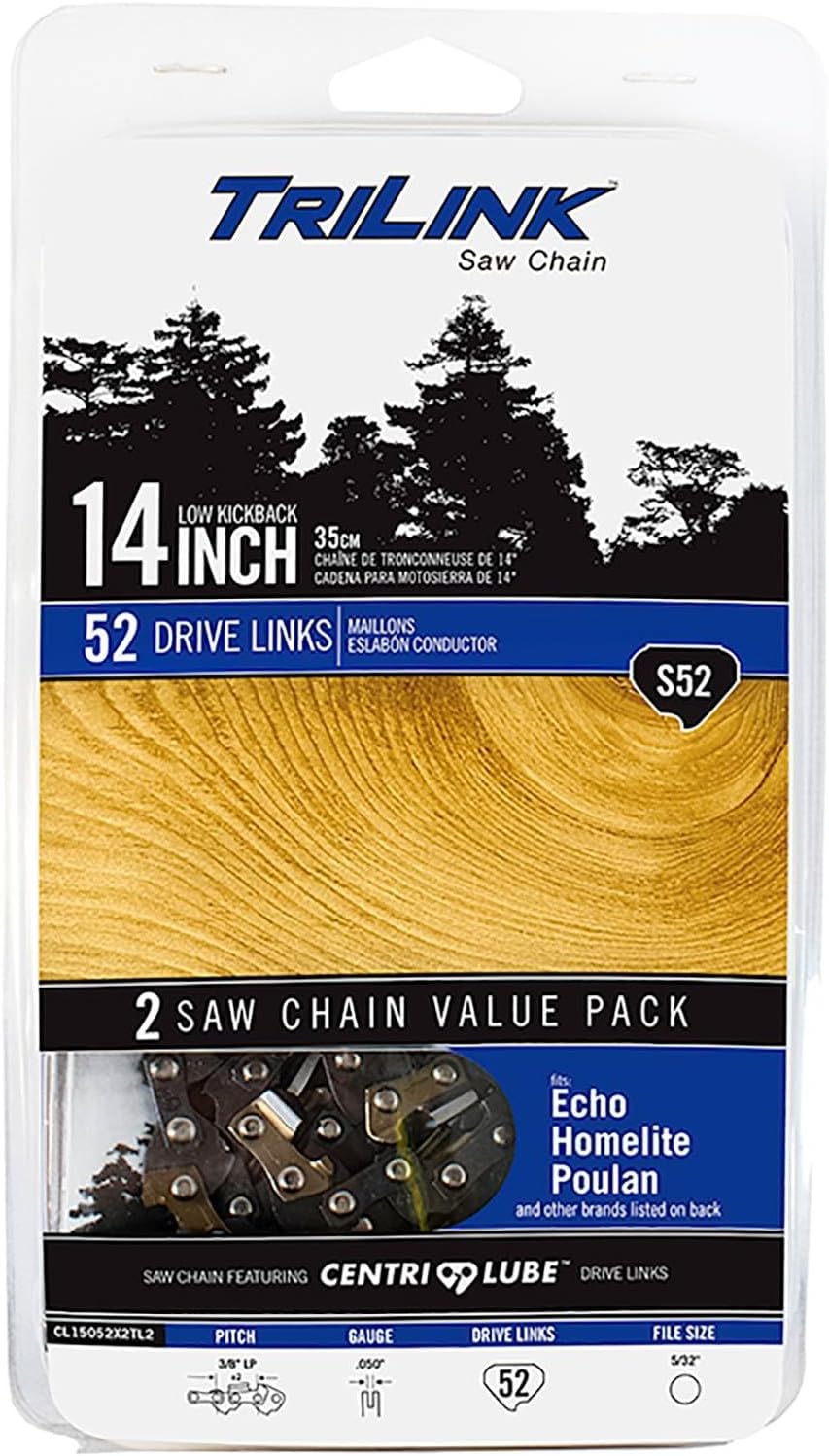 TRILINK CL15052X2TL3 2 Pack Saw Chain, Black