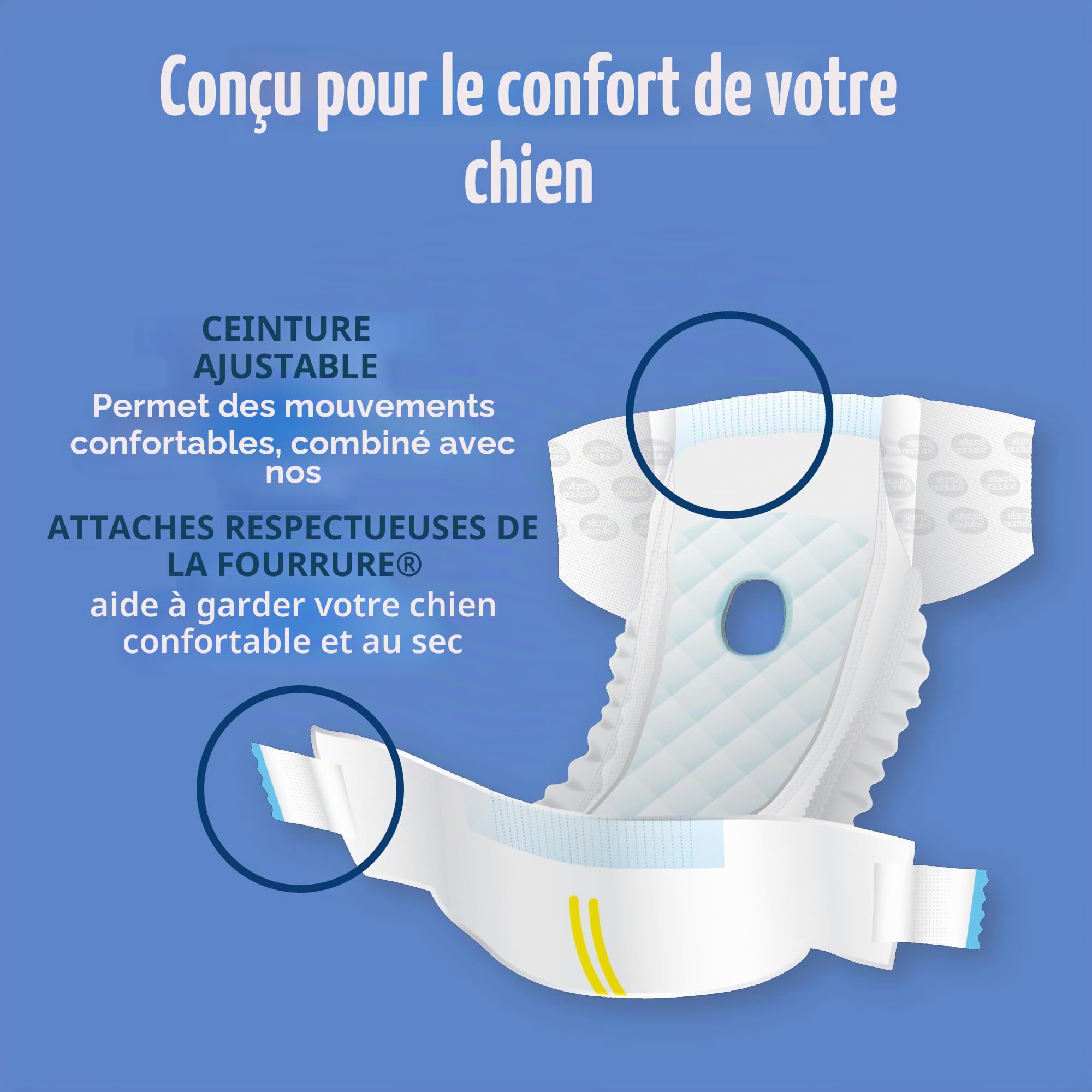 Couche jetable simple pour chien - Super absorbante et anti-fuite - Pour femme - Pour la chaleur, la miction excitante, l'incontinence ou la formation de chiot