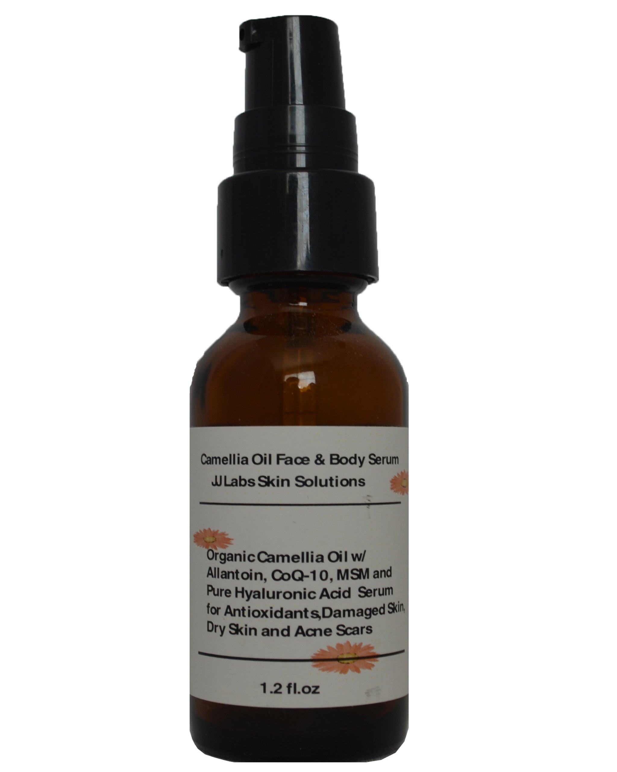 JJ Labs Skin Solutions Organic Camellia Oil serum with Allantoin, CoQ-10, MSM, and pure Hyaluronic Acid (1.2 fl.oz)