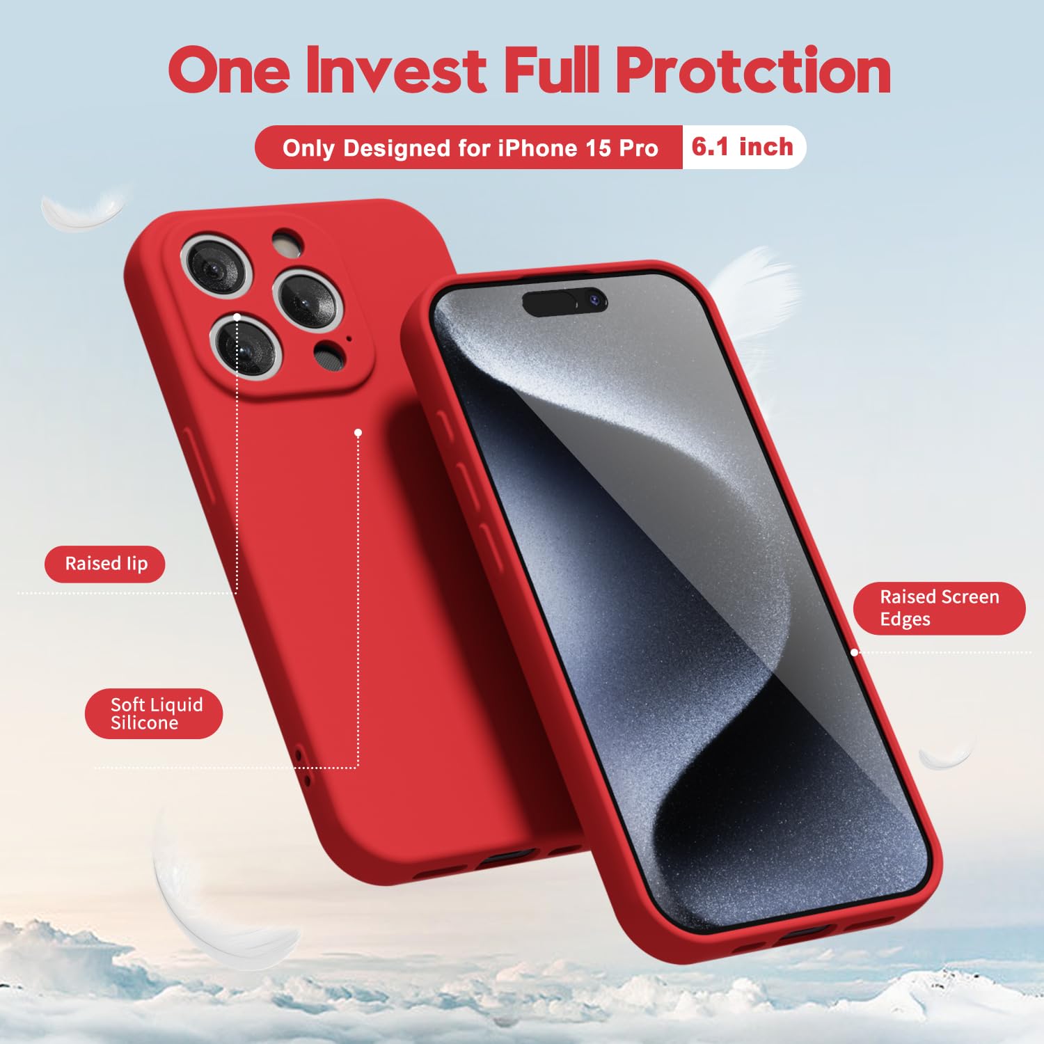oakxco for iPhone 16 Pro Max Case Liquid Silicone, Soft Rubber Gel Elegant Aesthetic Basic Simple Cover, Cute Thin Slim TPU Matte Solid Color Plain Smooth Case for Women Girl, Light Pink — view 484