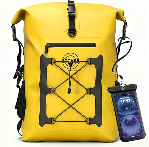 Miniatura 20 de STOVER 5/10/25/30/40/55L Waterproof Dry Bag- Roll-Top Backpack w/Phone Case- Kayaking, Hiking, Camping, Boating- Men/Women 30L Verde (con funda para
