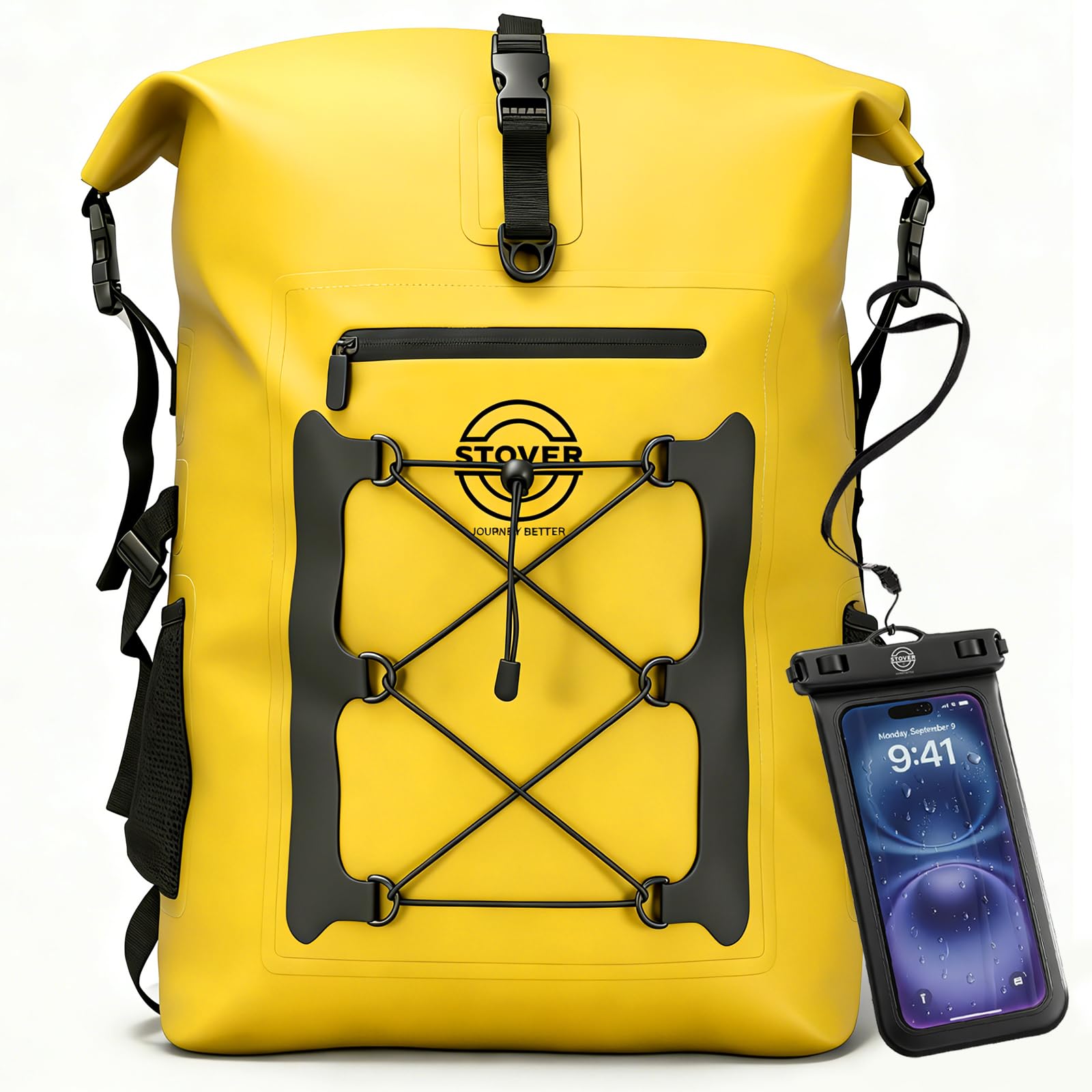 STOVER 5/10/25/30/40/55L Waterproof Dry Bag- Roll-Top Backpack w/Phone Case- Kayaking, Hiking, Camping, Boating- Men/Women