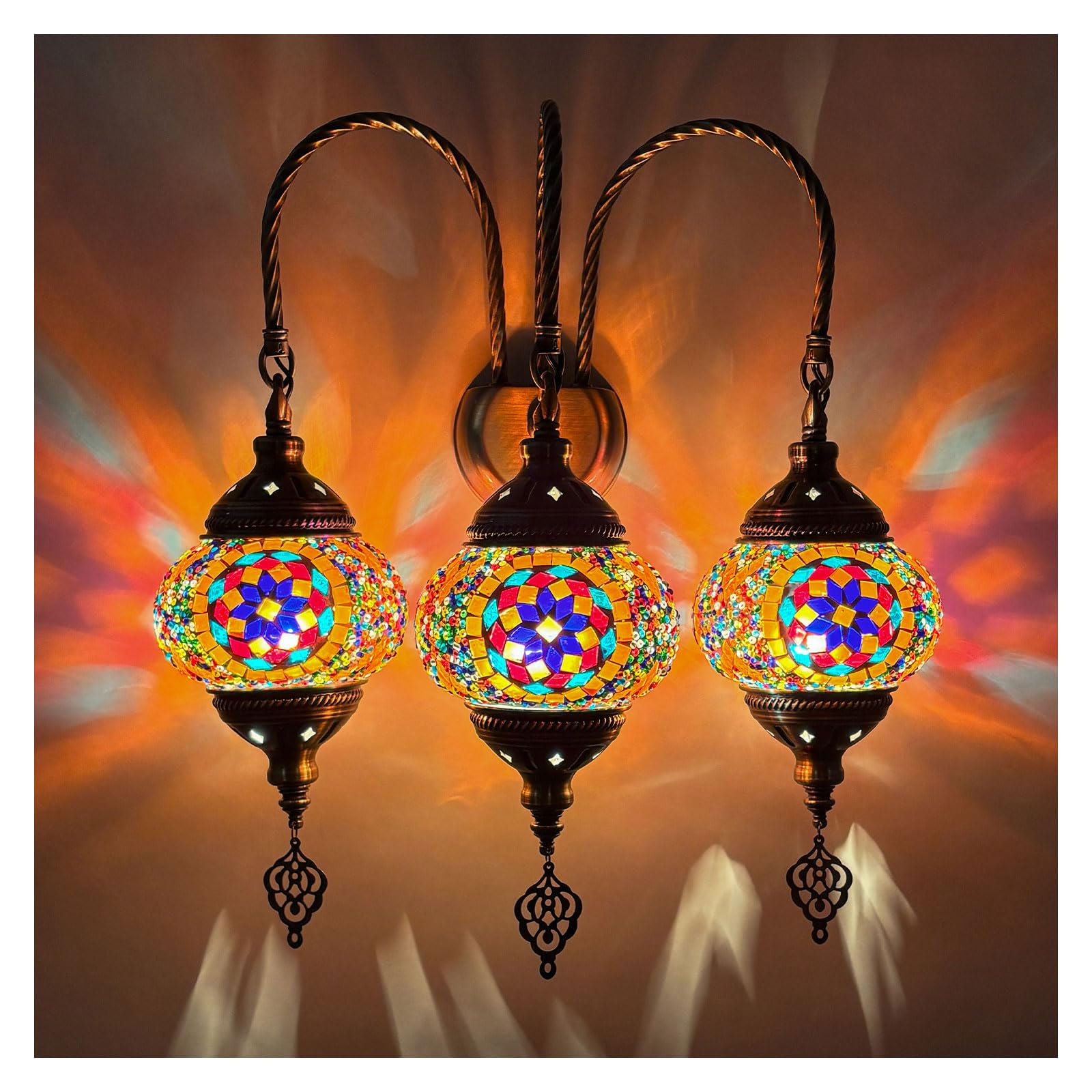 Lampade da Parete Doppie in Stile Etnico, retrò, nostalgiche, romantiche, Decorative per Interni, Ideali per Il corridoio.