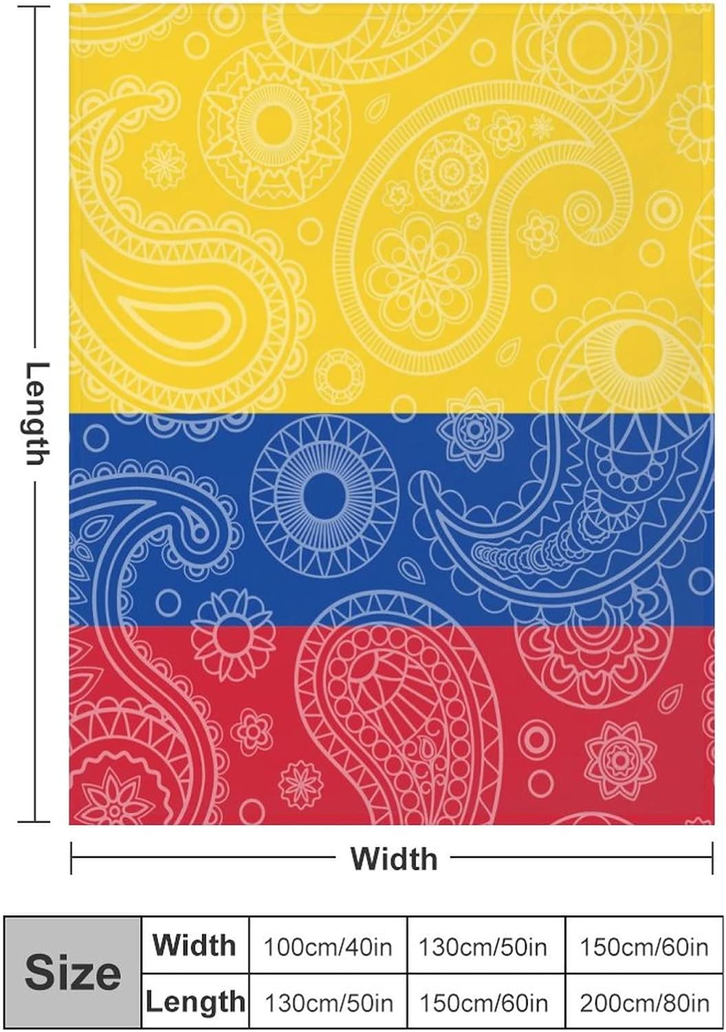 コロンビアのペイズリー フラグ フランネル毛布 軽量柔らかいあたたかい毛布ベッドソファ用