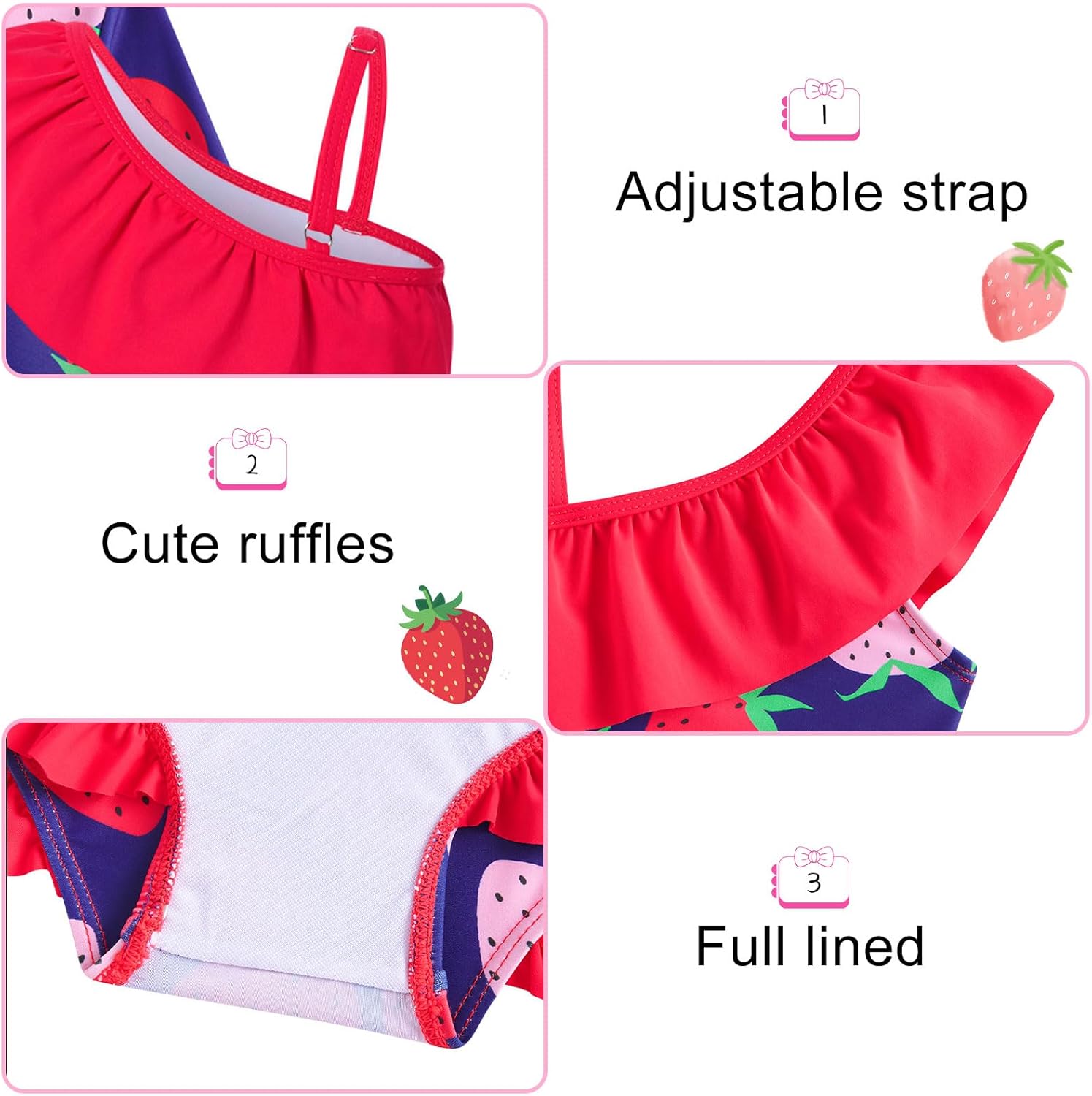 Funnycokid Baby Toddler Girls Swimsuit 4 Piece Bathing Suit Long Sleeve Rash Guard Sets 6 Months - 5 Years - Image 2