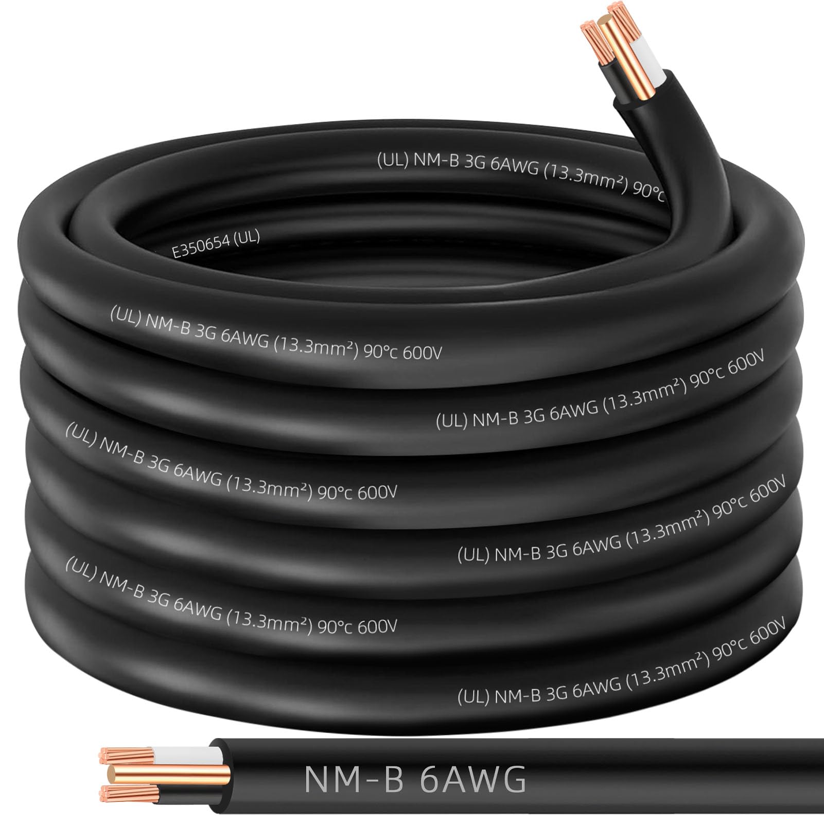Photo 1 of XMK NM-B 6/2 Wire with Ground,35FT 6/2 6 Gauge Wire Copper 6AWG 2 Conductor