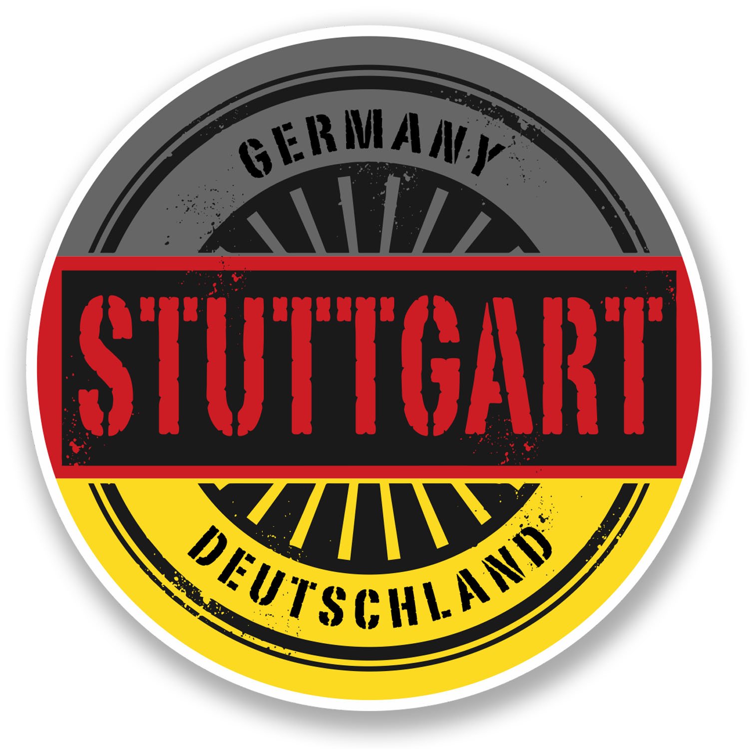 2 x 10cm Stuttgart Germany Deutschland Vinyl Sticker Travel Luggage Flag #6017 (10cm x 10cm)
