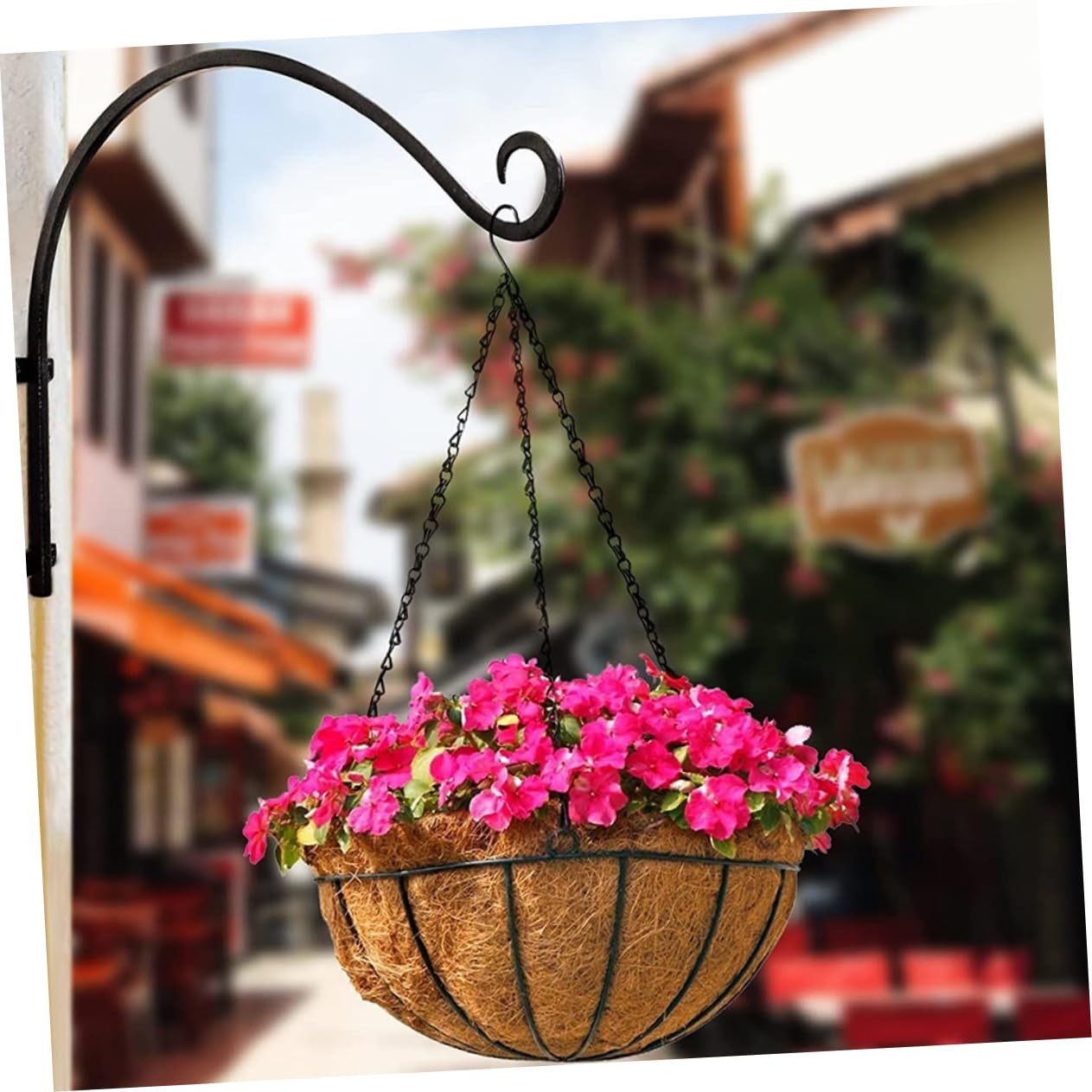 BESTonZON Supports pour Paniers Suspendus Crochets Fer pour Pots de Fleurs Supports Muraux Échelle pour Jardinières de Balcon