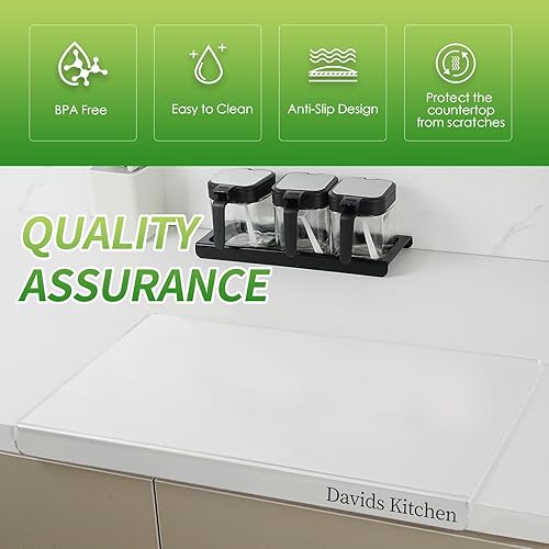 Vista 5 de Acrylic Cutting Board for Kitchen Counter,24x18inch clear chopping Board,non-slip Cutting Board For Kitchen Cutting Board with lip for counterop