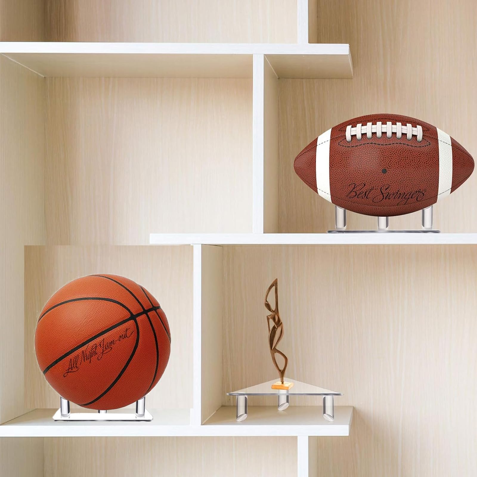 Soporte para balón de acrílico transparente, soporte de exhibición para fútbol y baloncesto