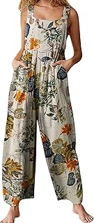 Overalls Women Summer Boho Floral Loose Wide Leg...